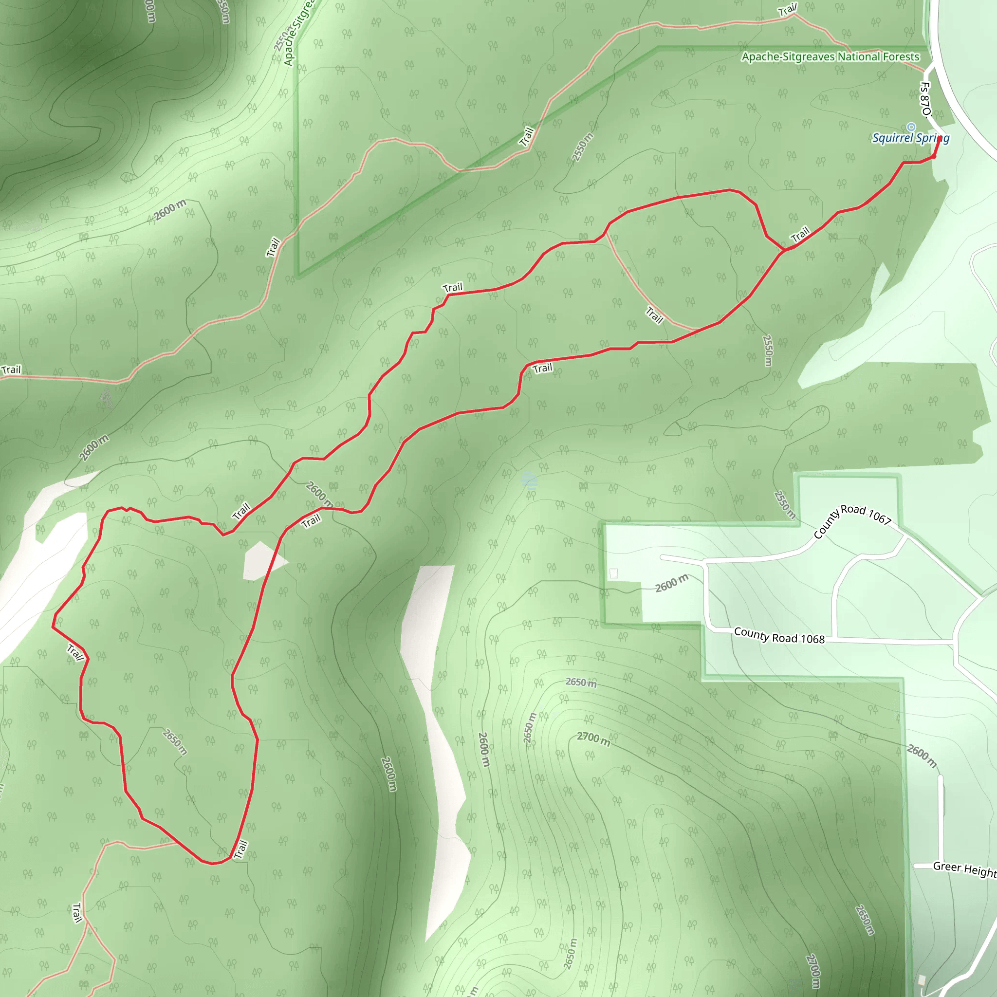 Ponderosa Loop Trail via Fir Trail mobile static map