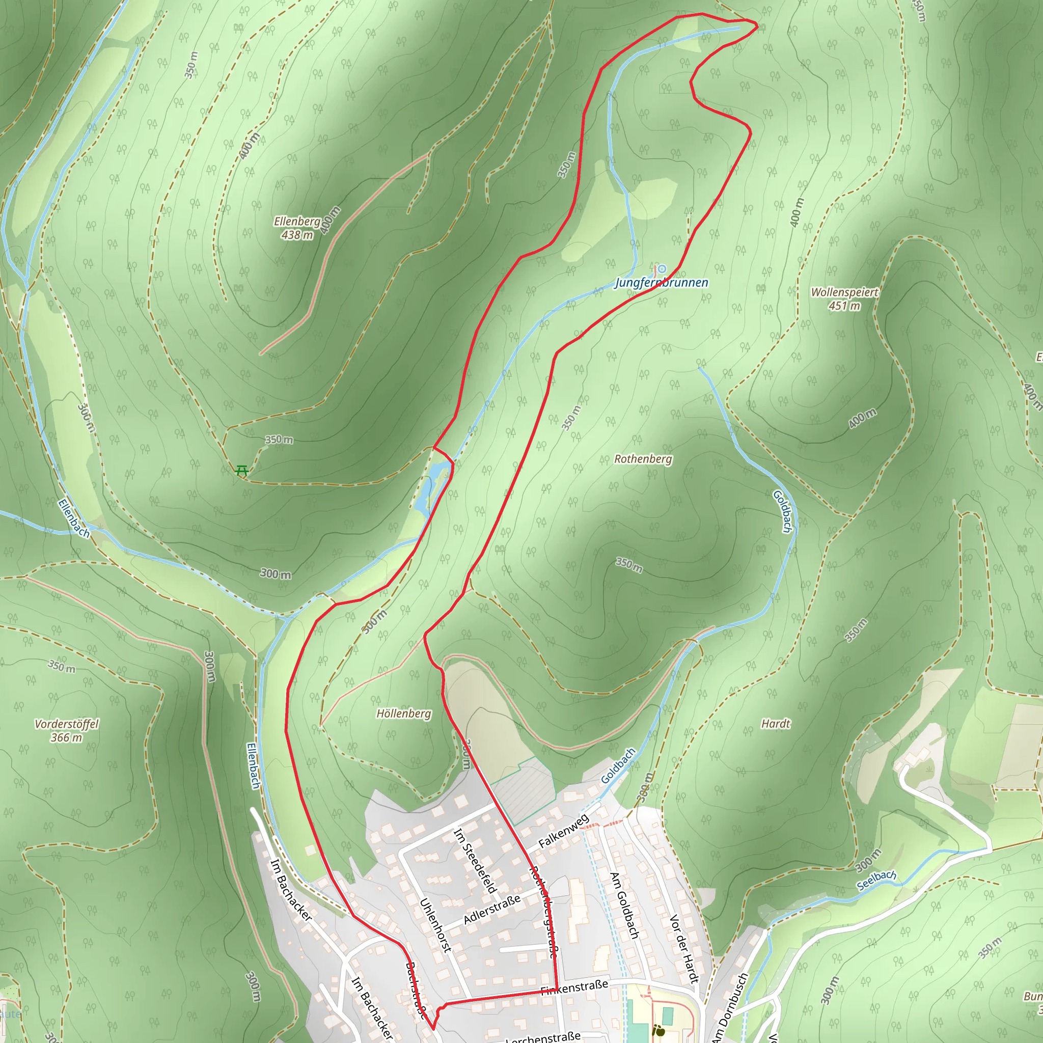 Jungfernbrunnen Loop via Buchenau mobile static map