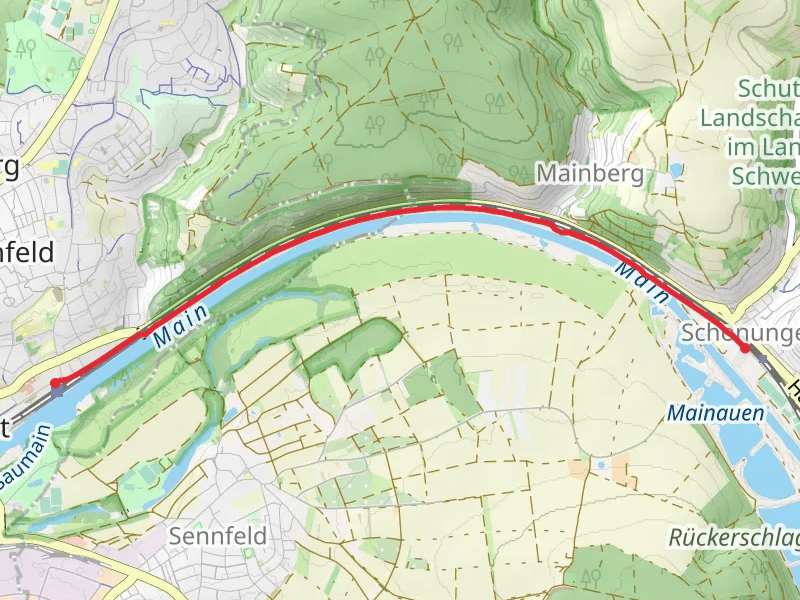Schweinfurt Stadt to Schonungen via Main via Am Nadeloehr