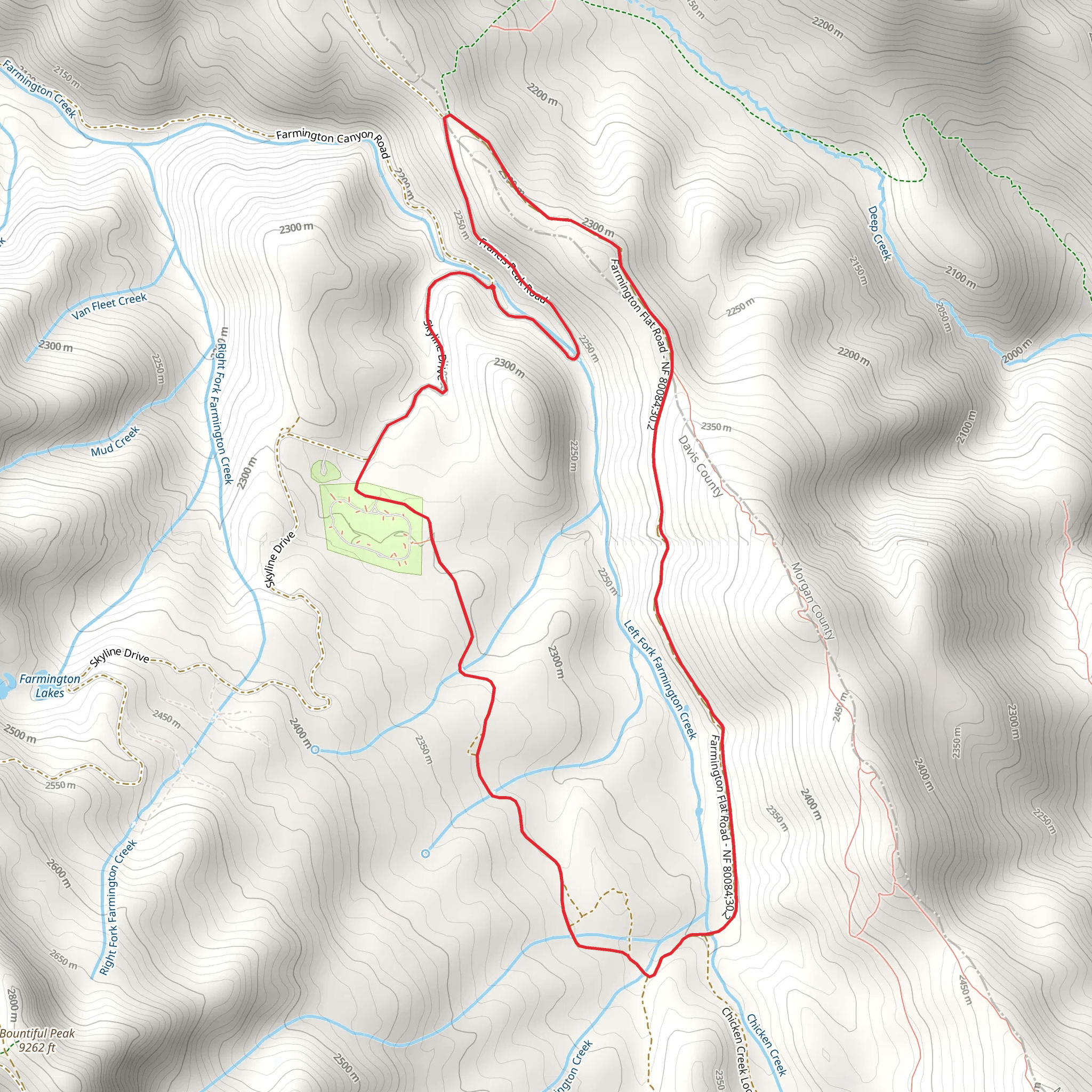 Farmington Flat Road Loop mobile static map