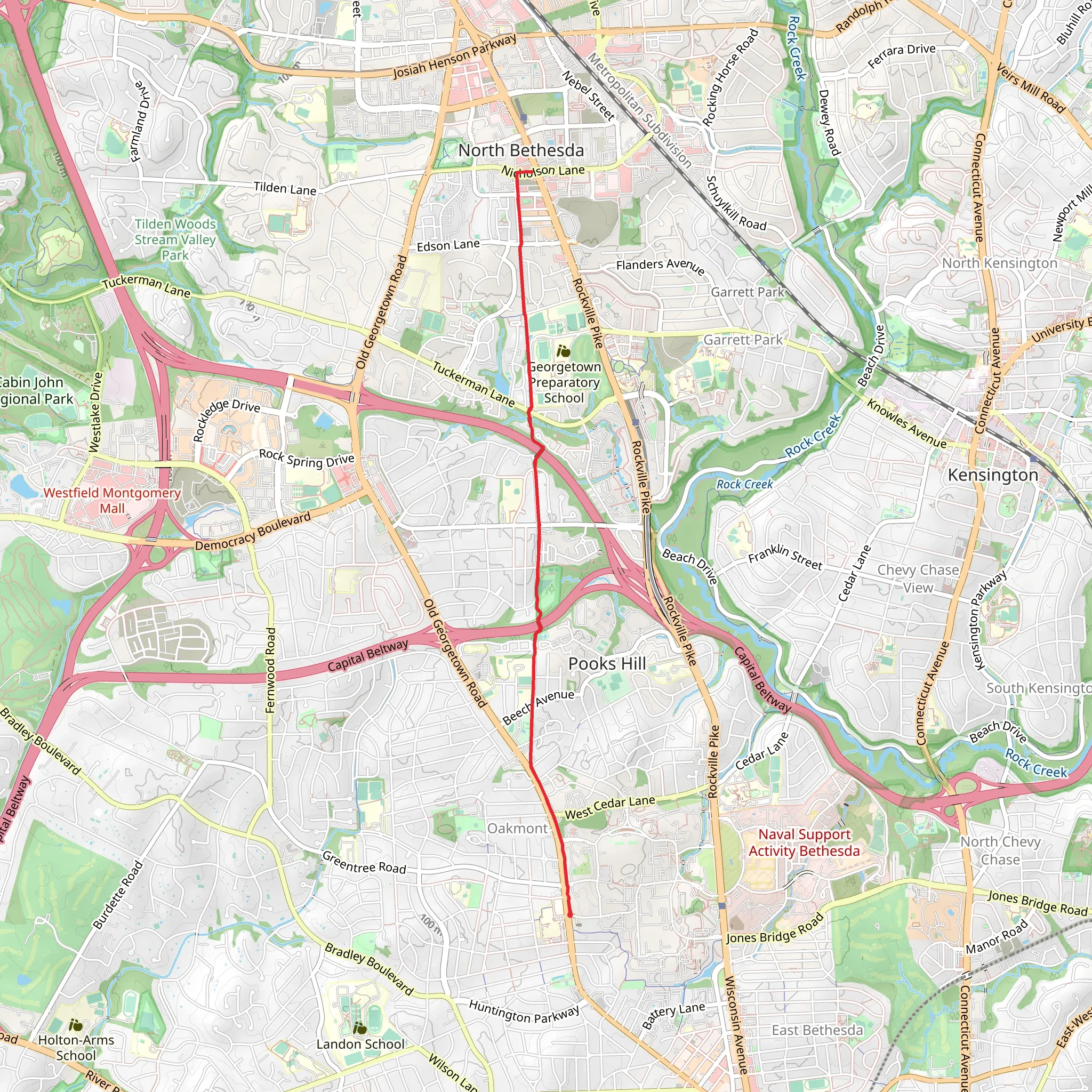 Bethesda Trolley Trail mobile static map