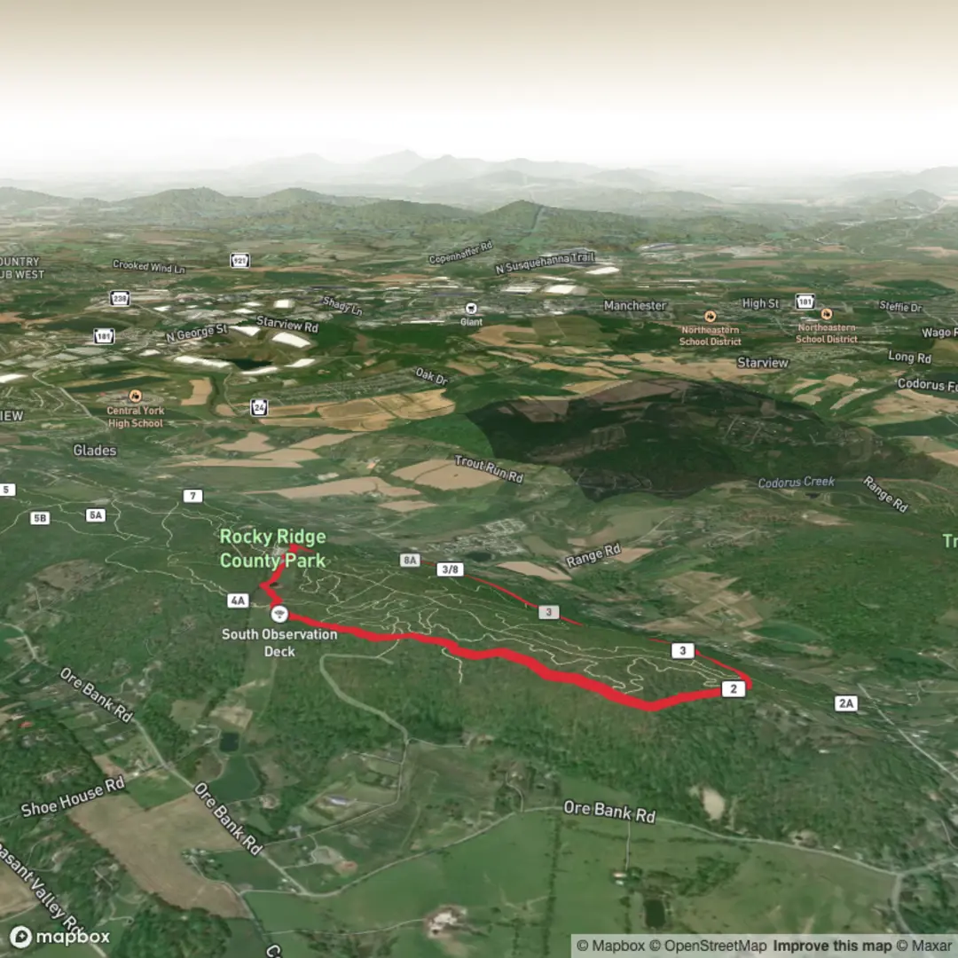 An image depicting the trail Rocky Ridge County Park Loop Trail and its surrounding area.