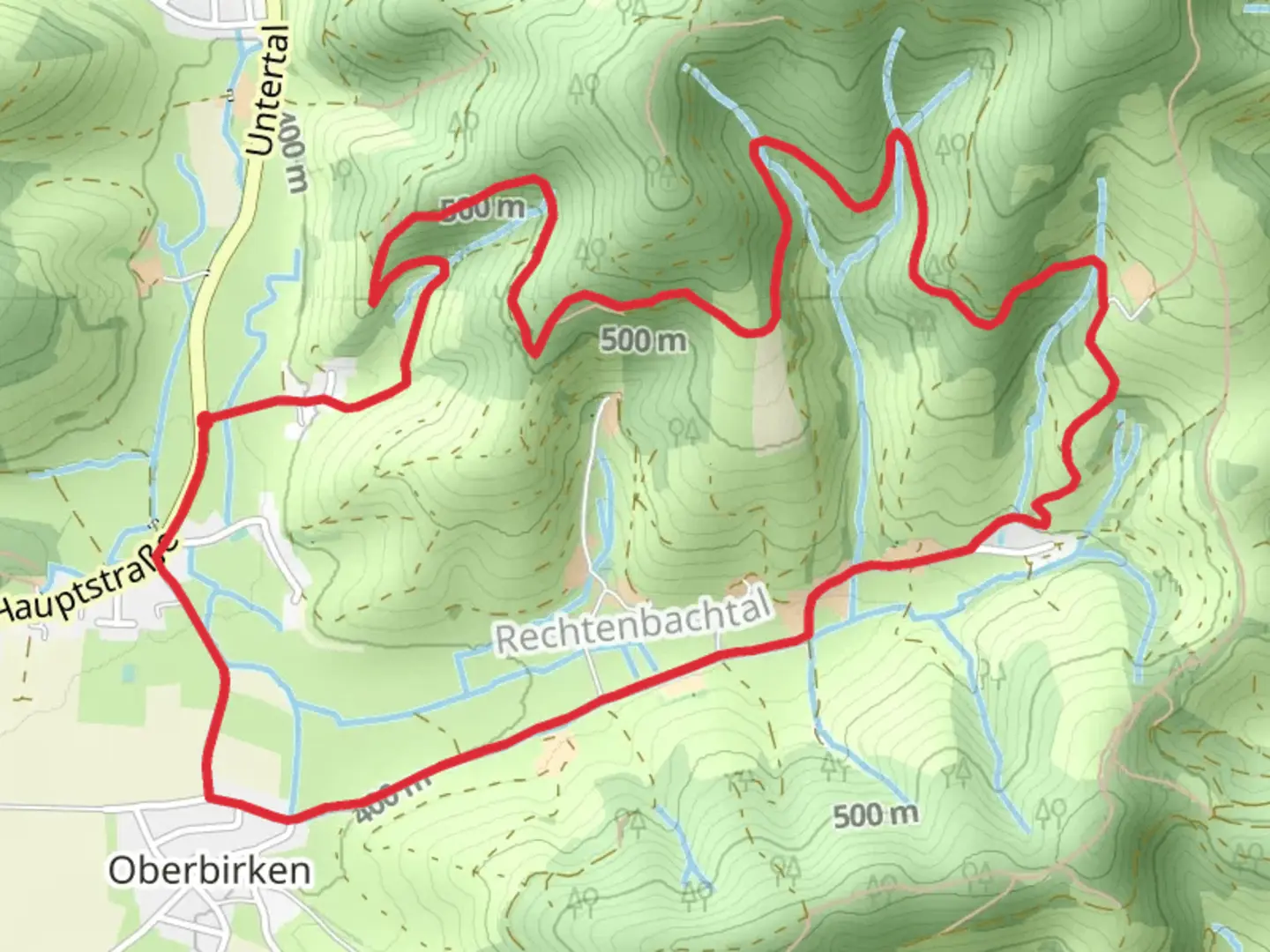 An image depicting the trail Rechtenbach and Kingeleberg and its surrounding area.
