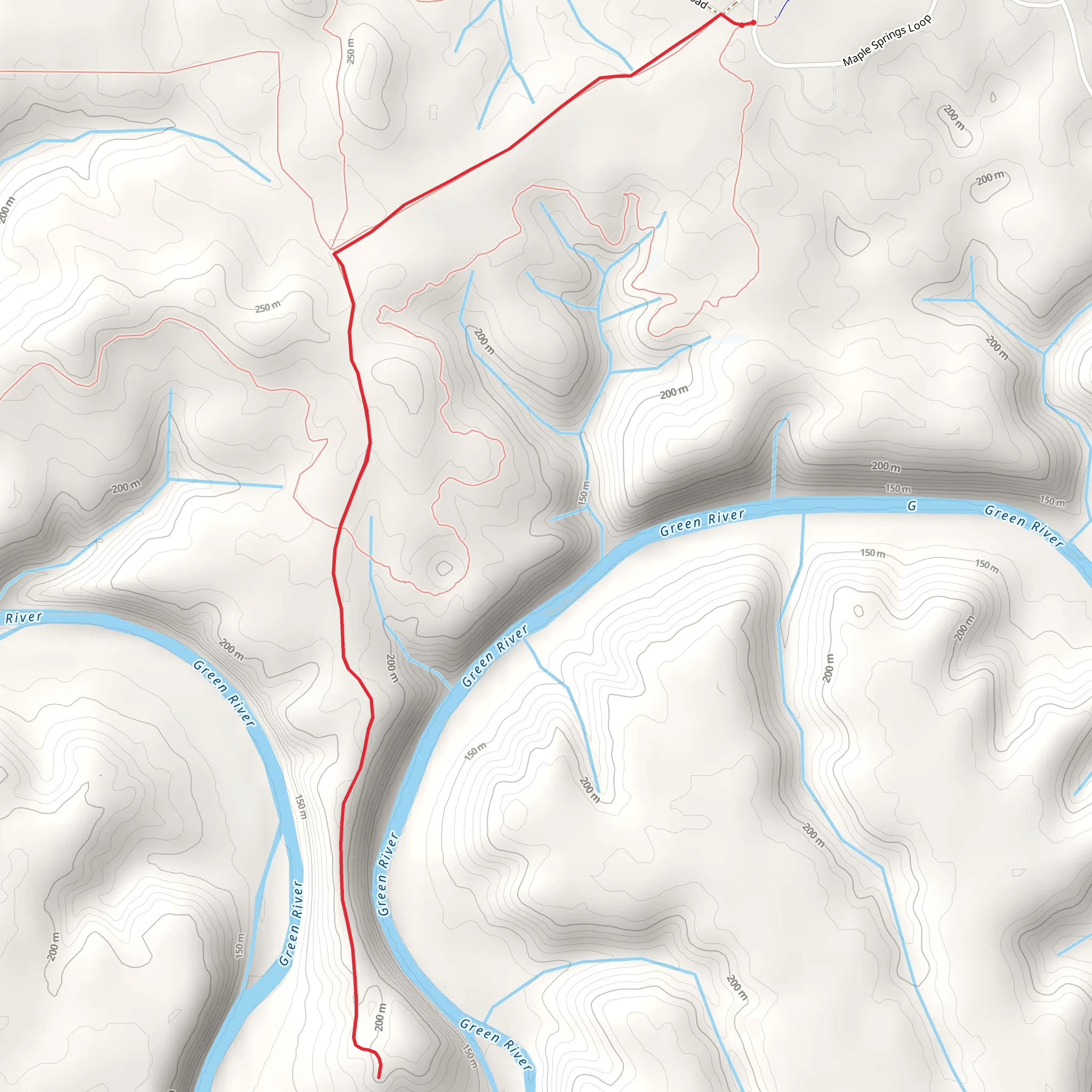 Turnhole Bend Trail via Buffalo Creek Trail mobile static map