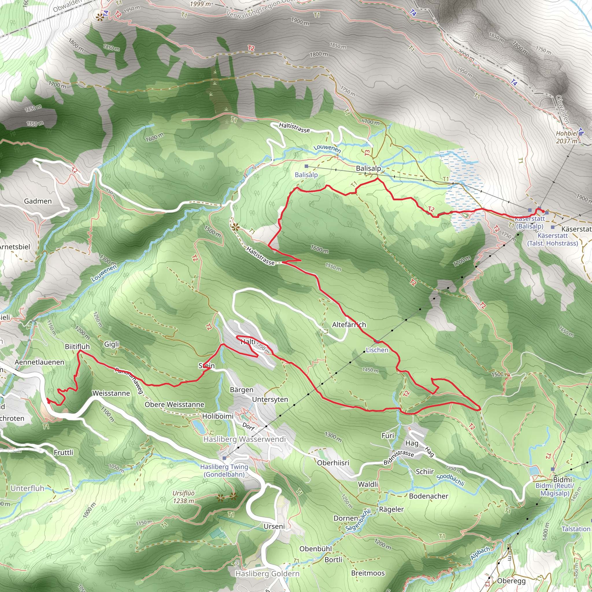 Hasliberg Paradise Trail mobile static map