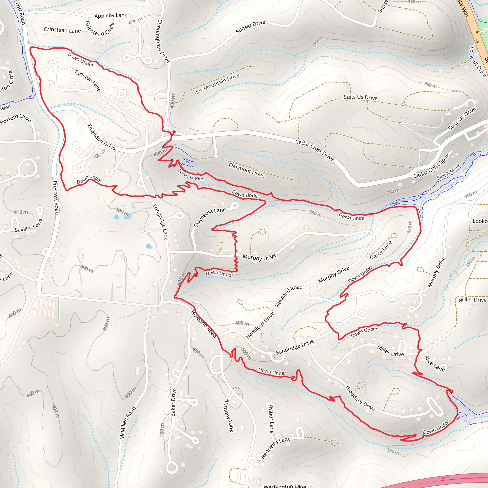 Down Under Loop mobile static map