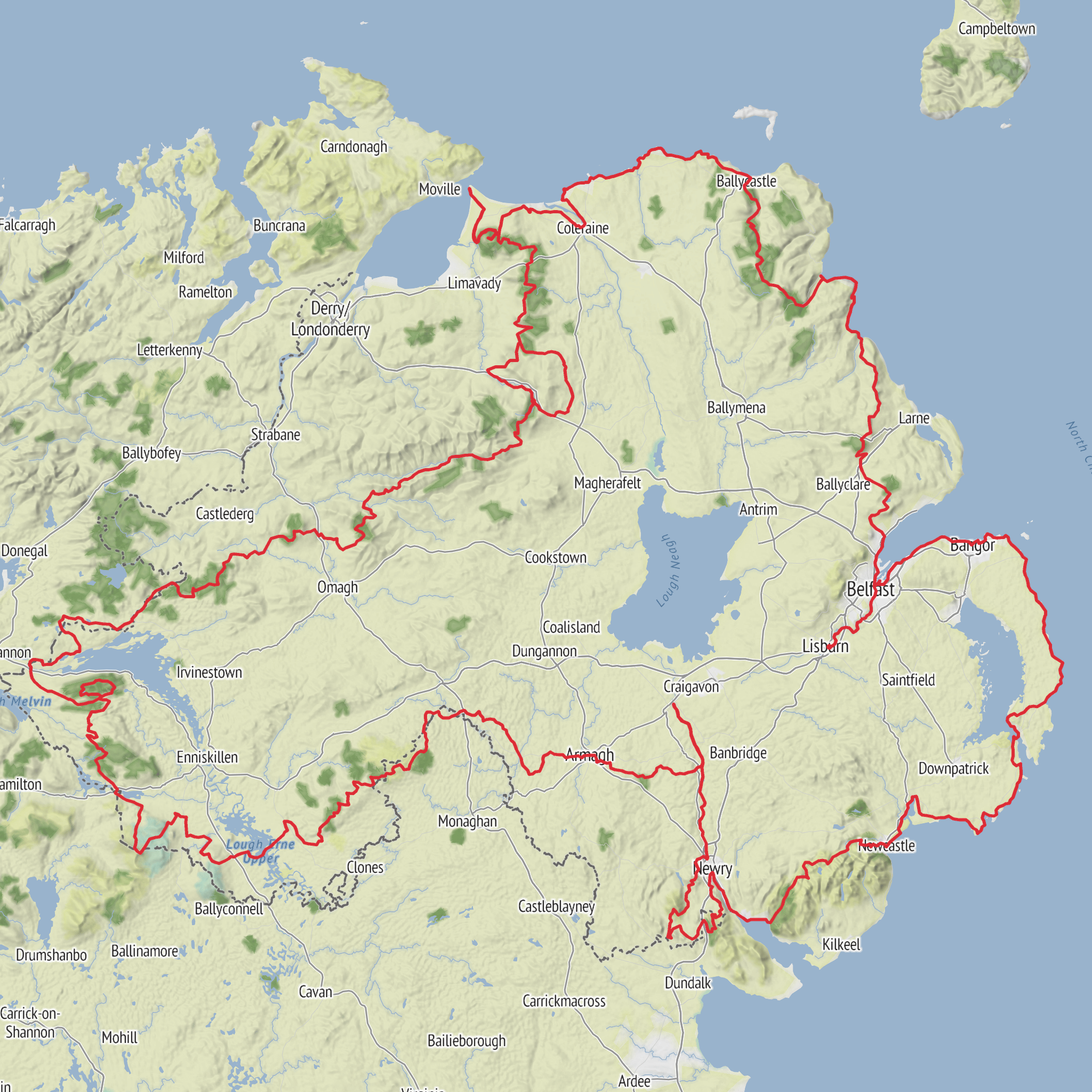 Ulster Way mobile static map