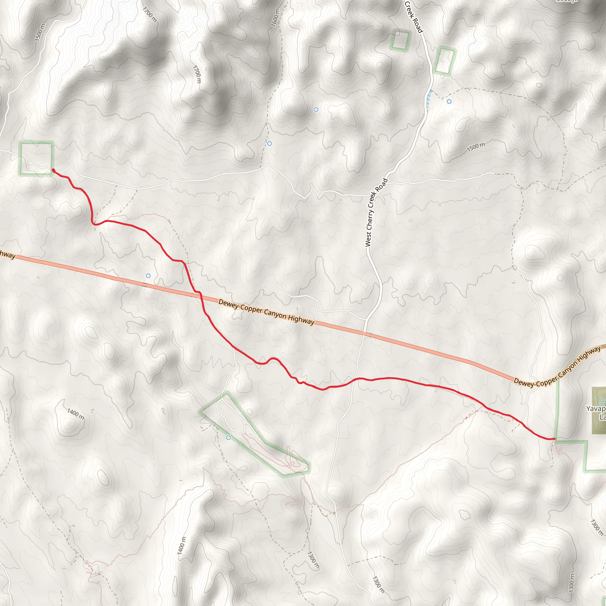 General Crook Trail mobile static map