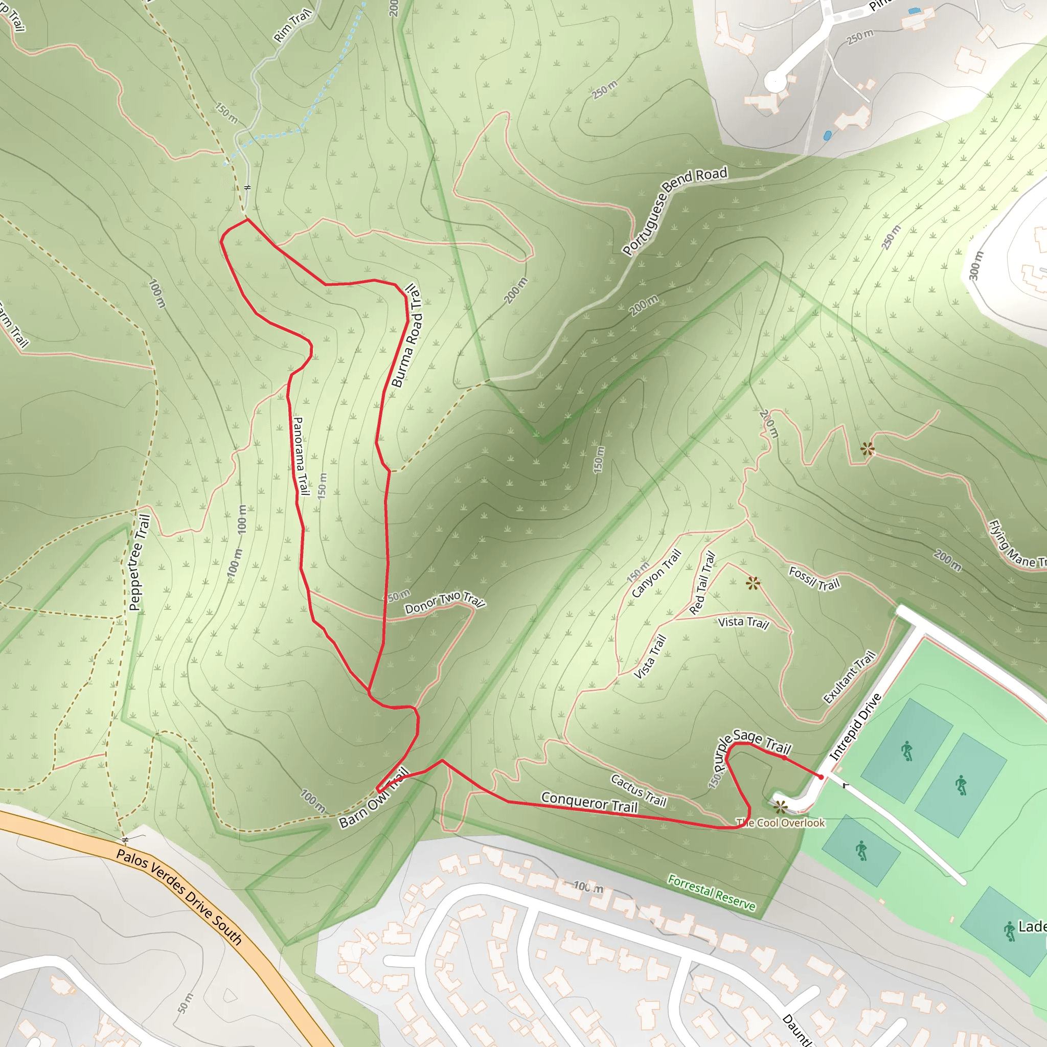 Barn Owl and Panorama Loop Trail mobile static map