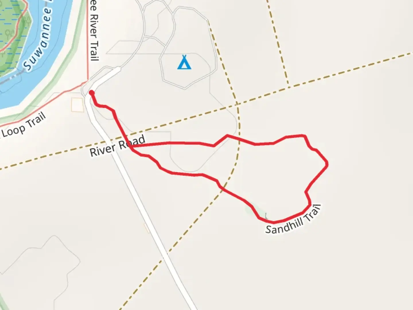 An image depicting the trail Old Columbus Cemetery Loop and its surrounding area.