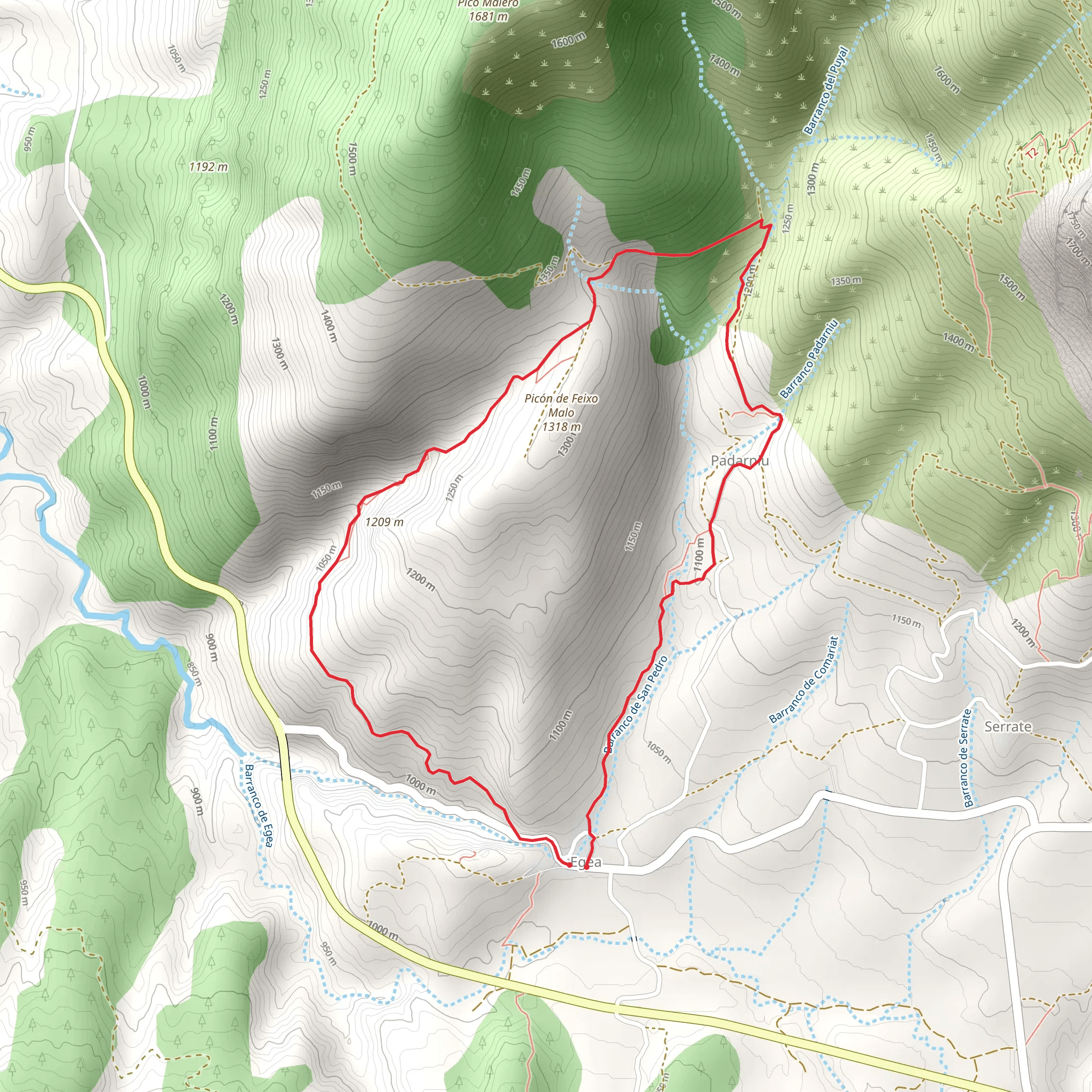 Egea - Egea along the Corral Road PR HU 220 mobile static map