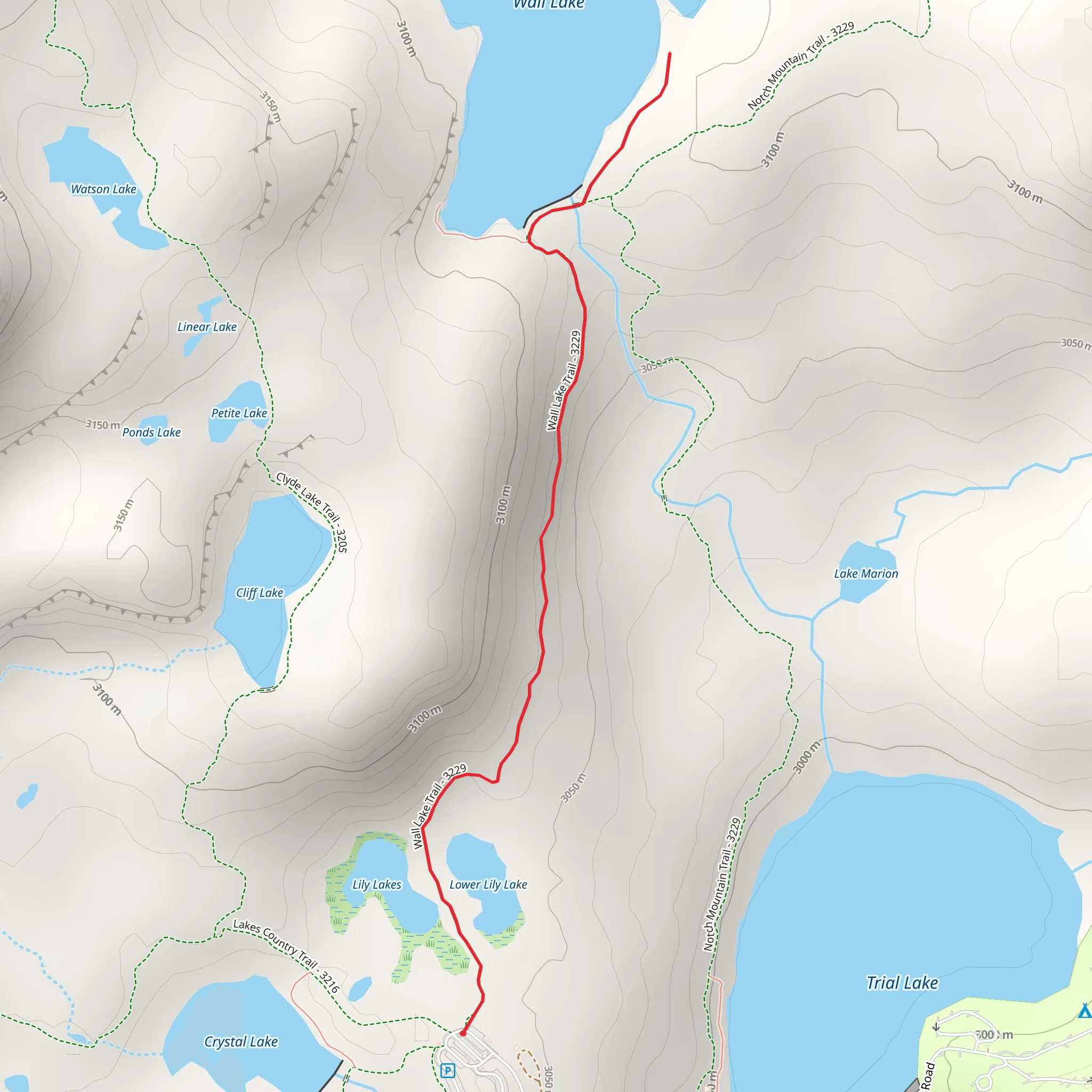 Wall Lake Trail mobile static map
