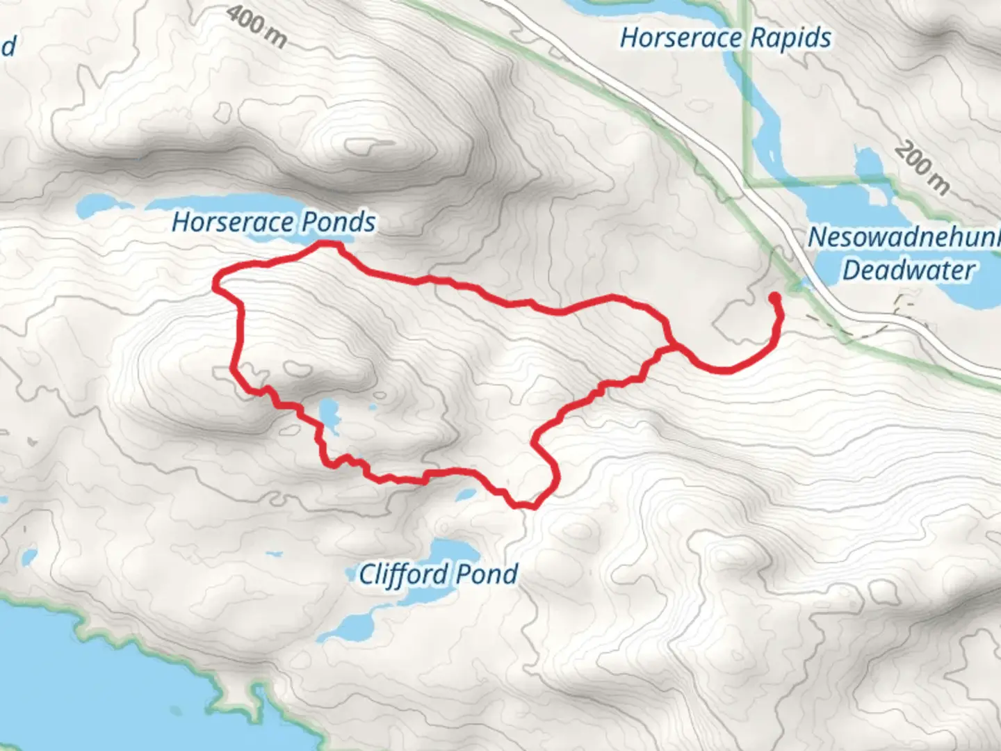 An image depicting the trail Horserace Brook and Horserace Pond Trail Loop and its surrounding area.
