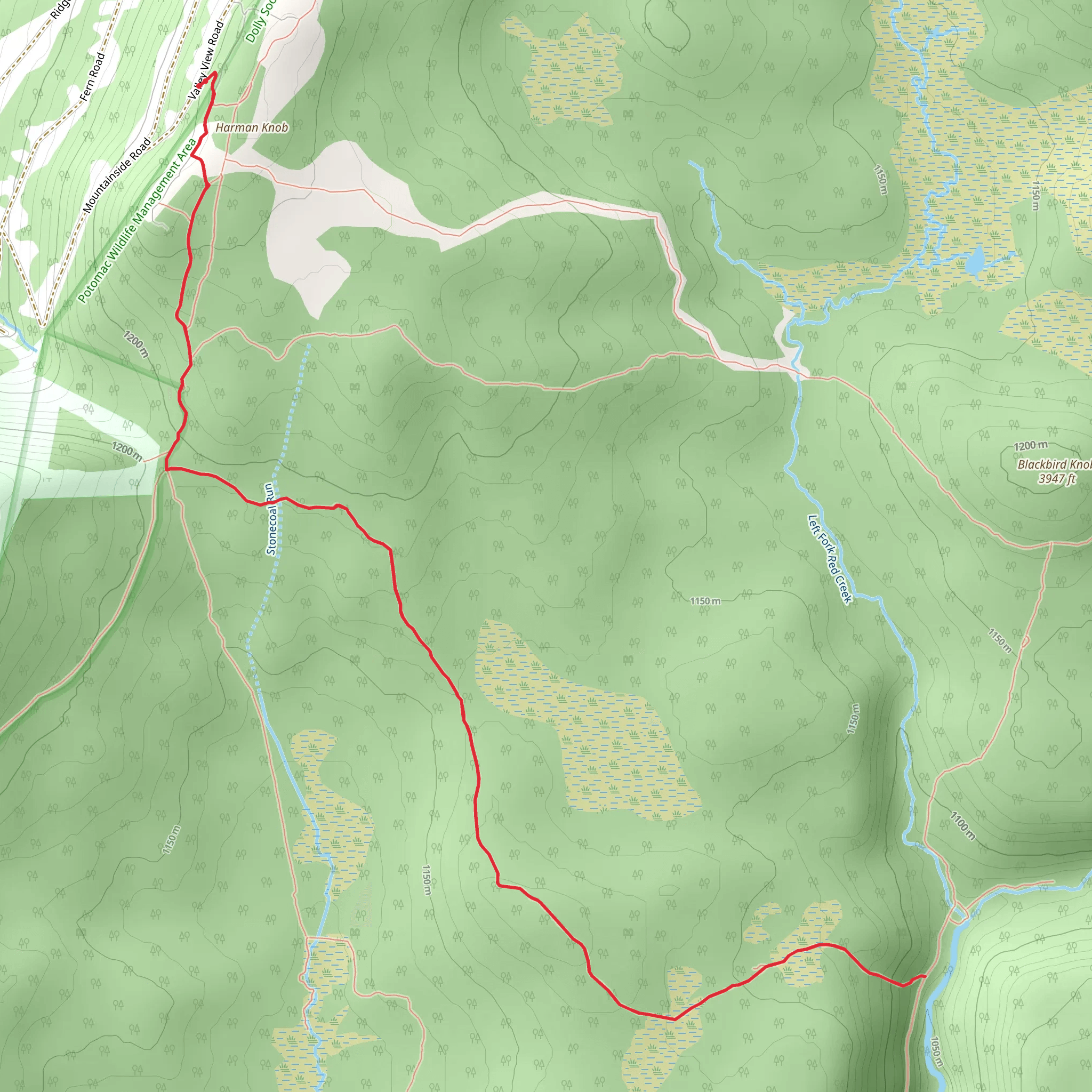 Breathed Mountain via Valley View Trail mobile static map