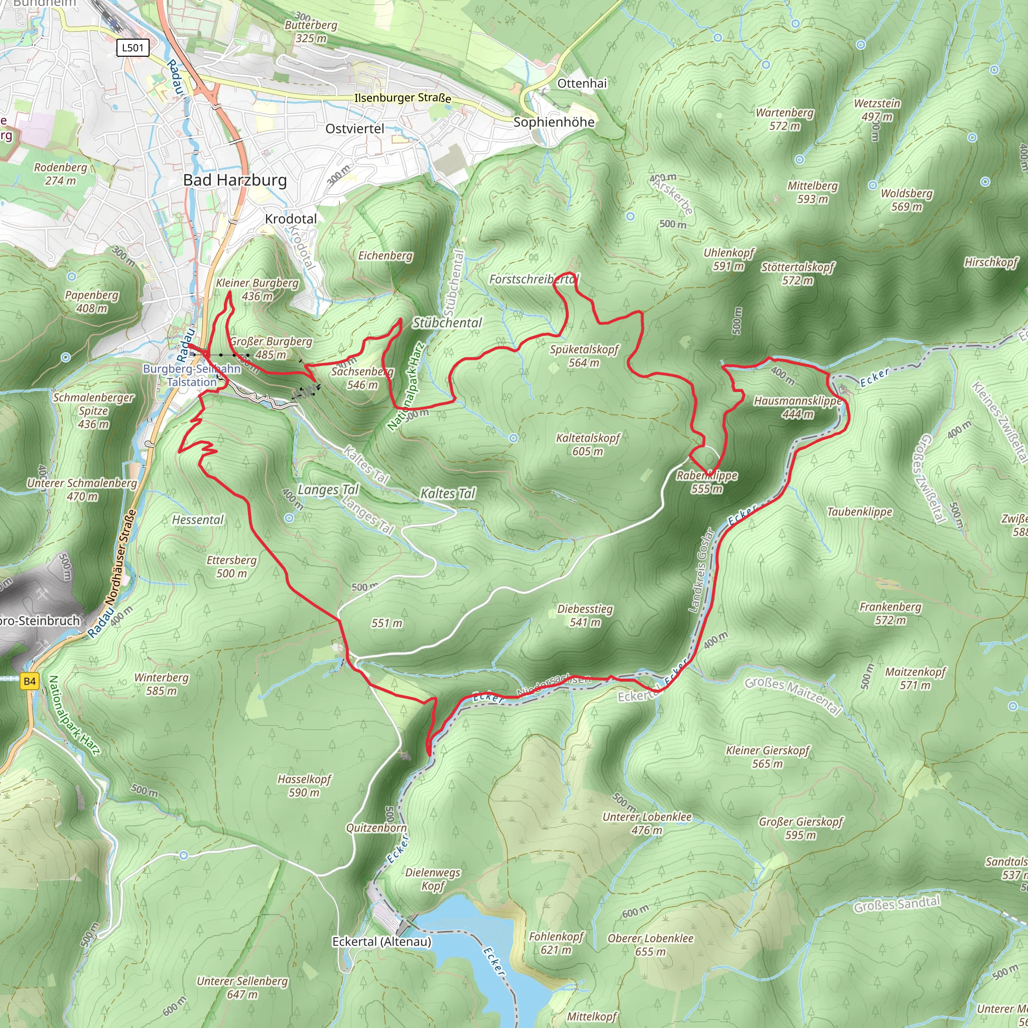Burgerg, Sachsenberg and Ettersberg Loop mobile static map