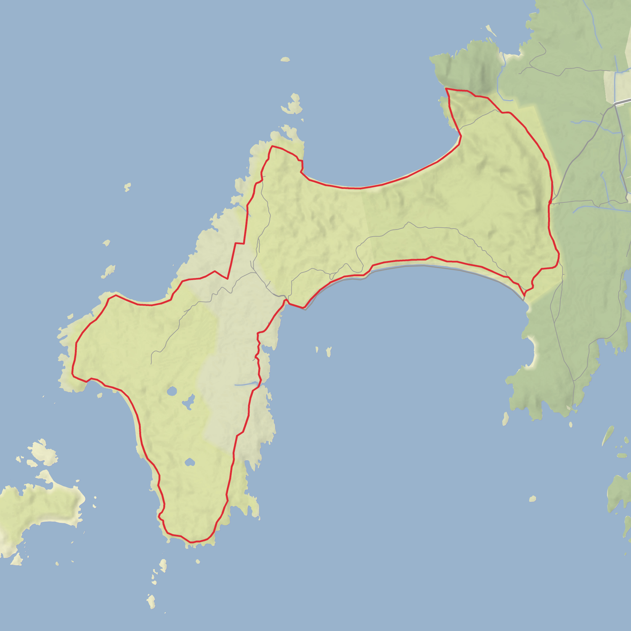 Coll Nature Reserve, Feall Bay, Caolas Ban and Crossapol Bay Loop mobile static map