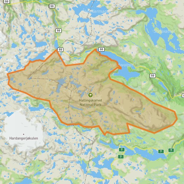 Hallingskarvet National Park mobile static map