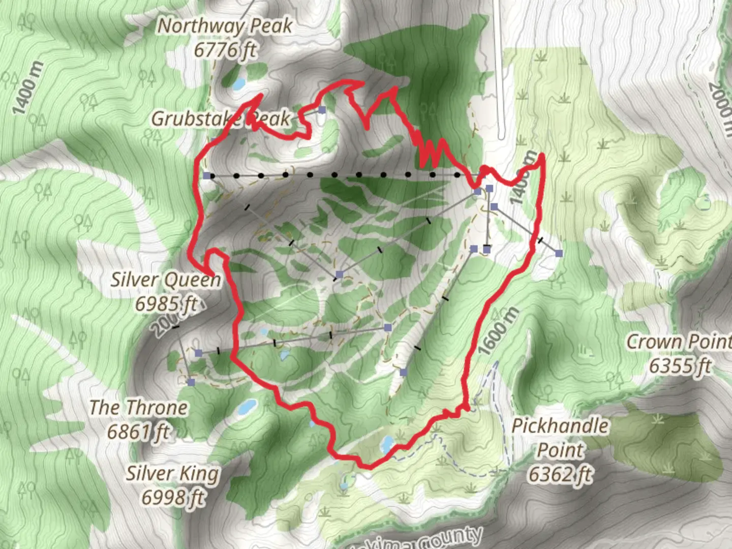 An image depicting the trail Silver Creek Trail and Crystal Mountain Trail and its surrounding area.