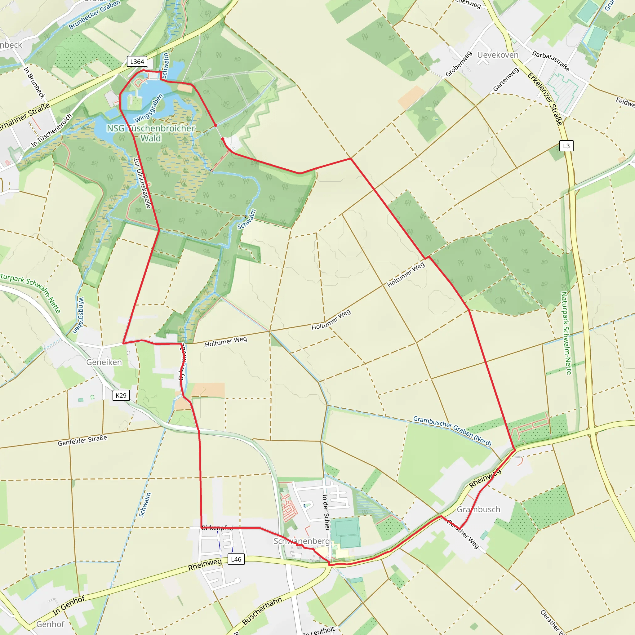 Schlossweiher via Tueschenbroicher Runde mobile static map