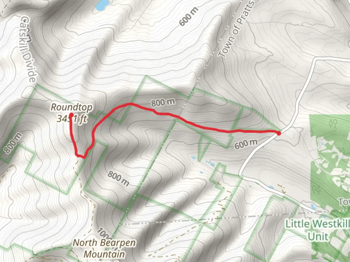An image depicting the trail Roundtop Trail and its surrounding area.
