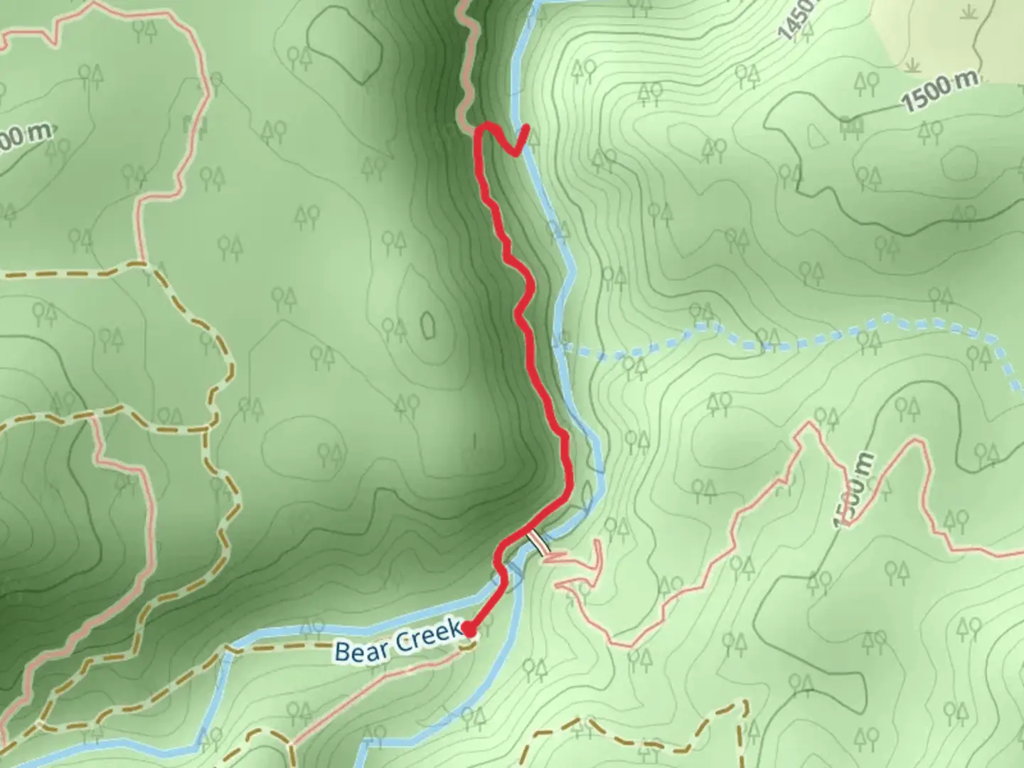 An image depicting the trail Deep Creek via PCT and its surrounding area.