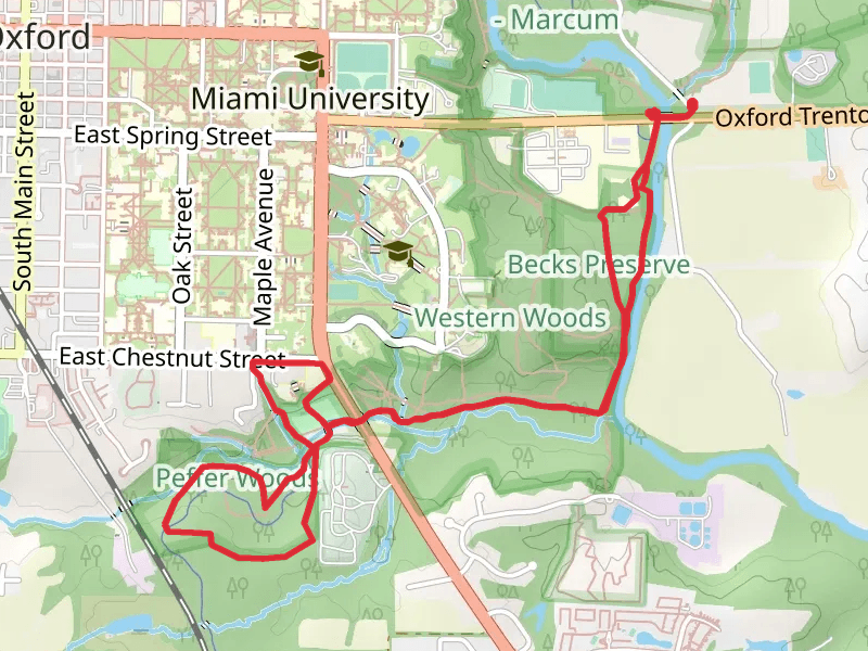 Four Mile Creek, Collins Creek and Peffer Park Loop