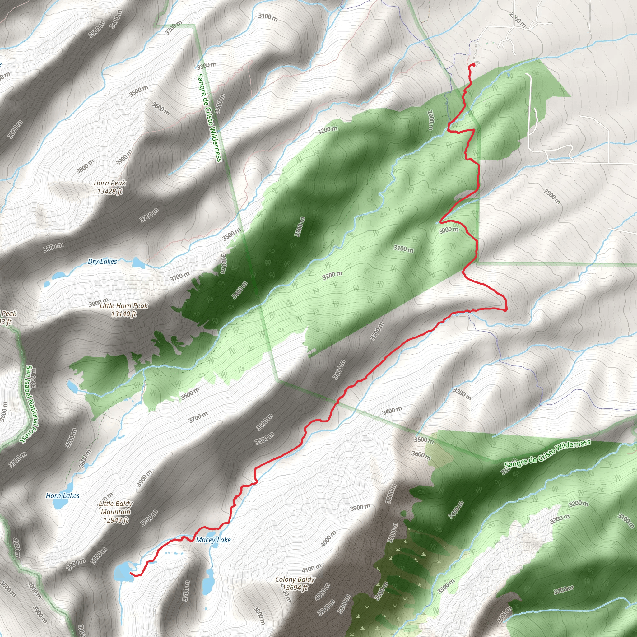 Macey Lake via Macey Creek mobile static map