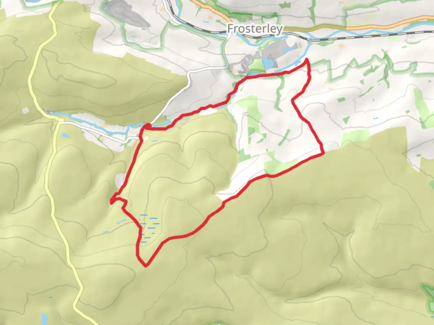 An image depicting the trail Five Pikes and the Elephant Trees loop from White Kirkley — North Pennines and its surrounding area.