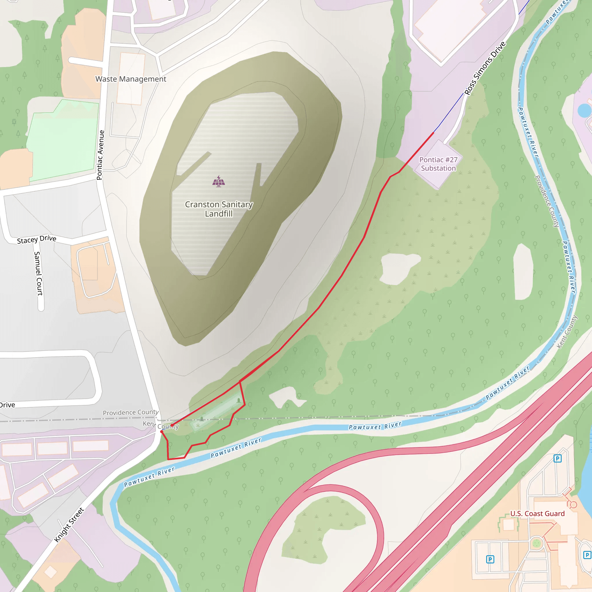 Pawtuxet River Walk mobile static map