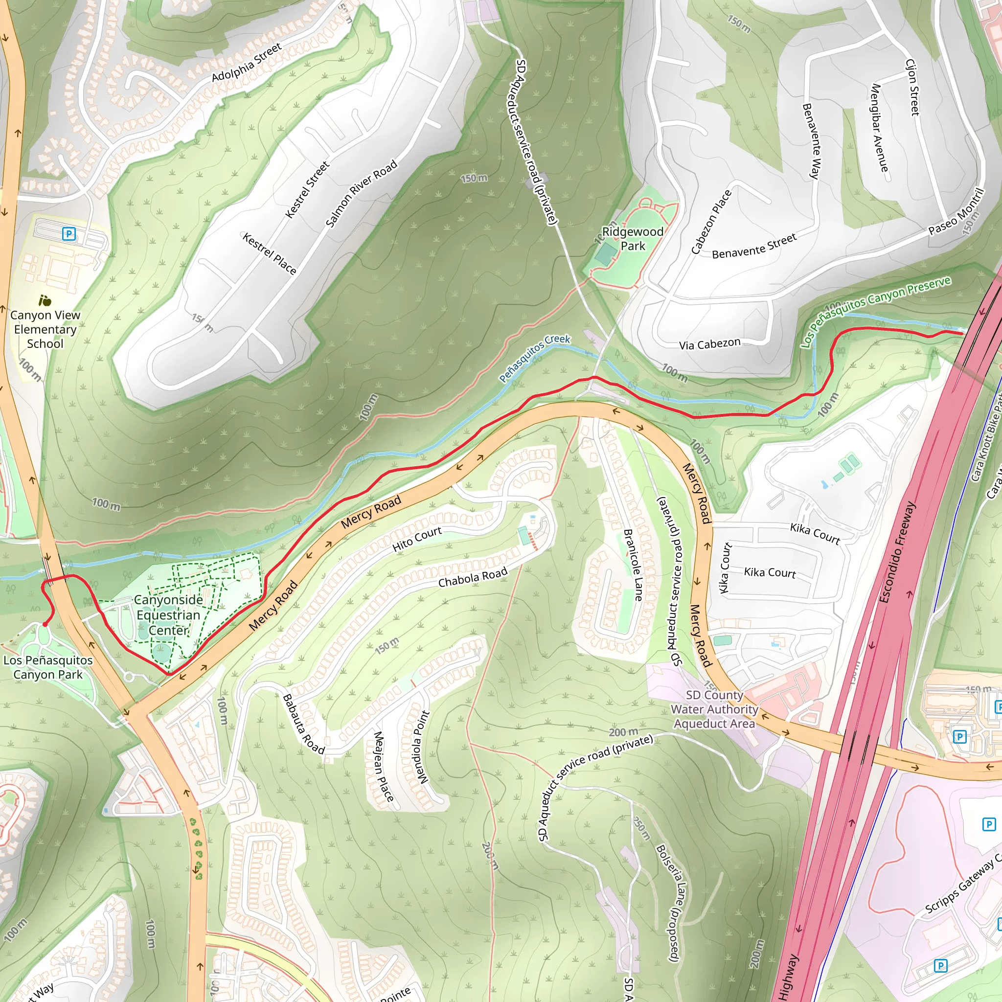 Peñasquitos Creek from Black Mountain Road mobile static map