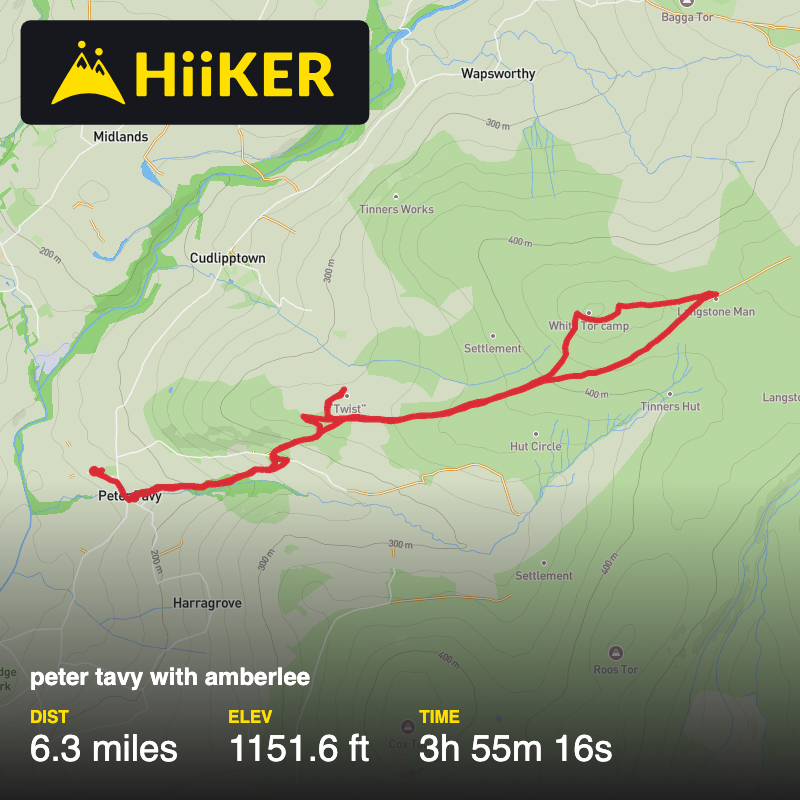 A map preview of the recording peter tavy with amberlee.