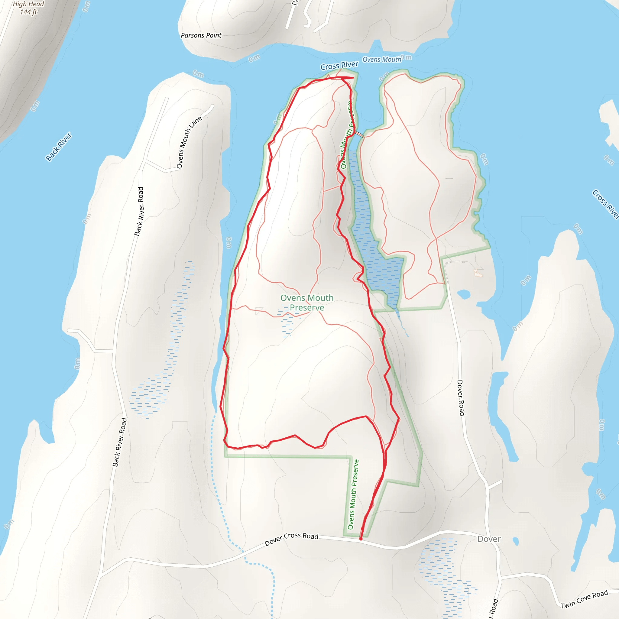 Ovens Mouth - Dover Cross Road Loop mobile static map