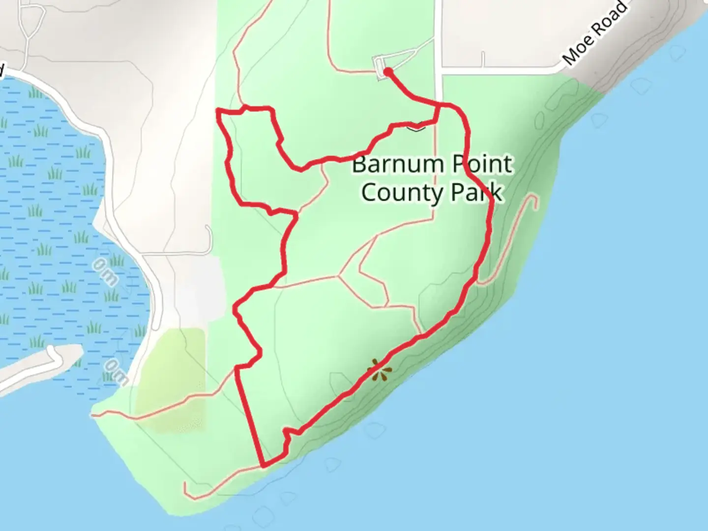 An image depicting the trail Barnum Point County Park Loop and its surrounding area.