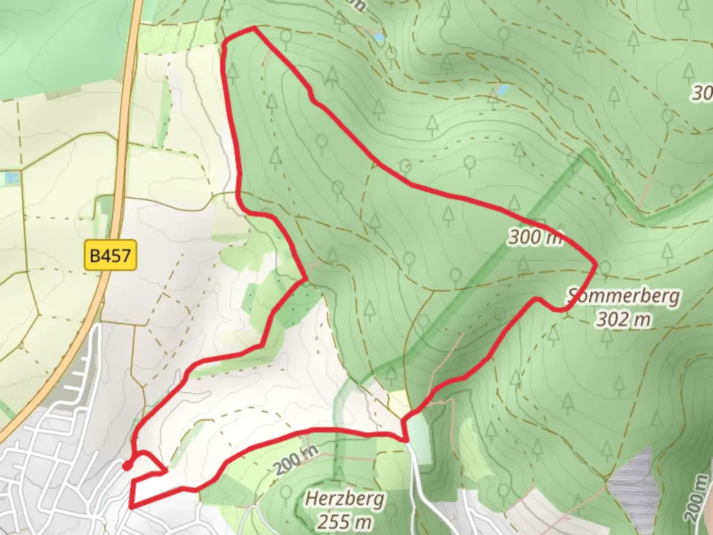 An image depicting the trail Lieblos and Oberwald Loop and its surrounding area.