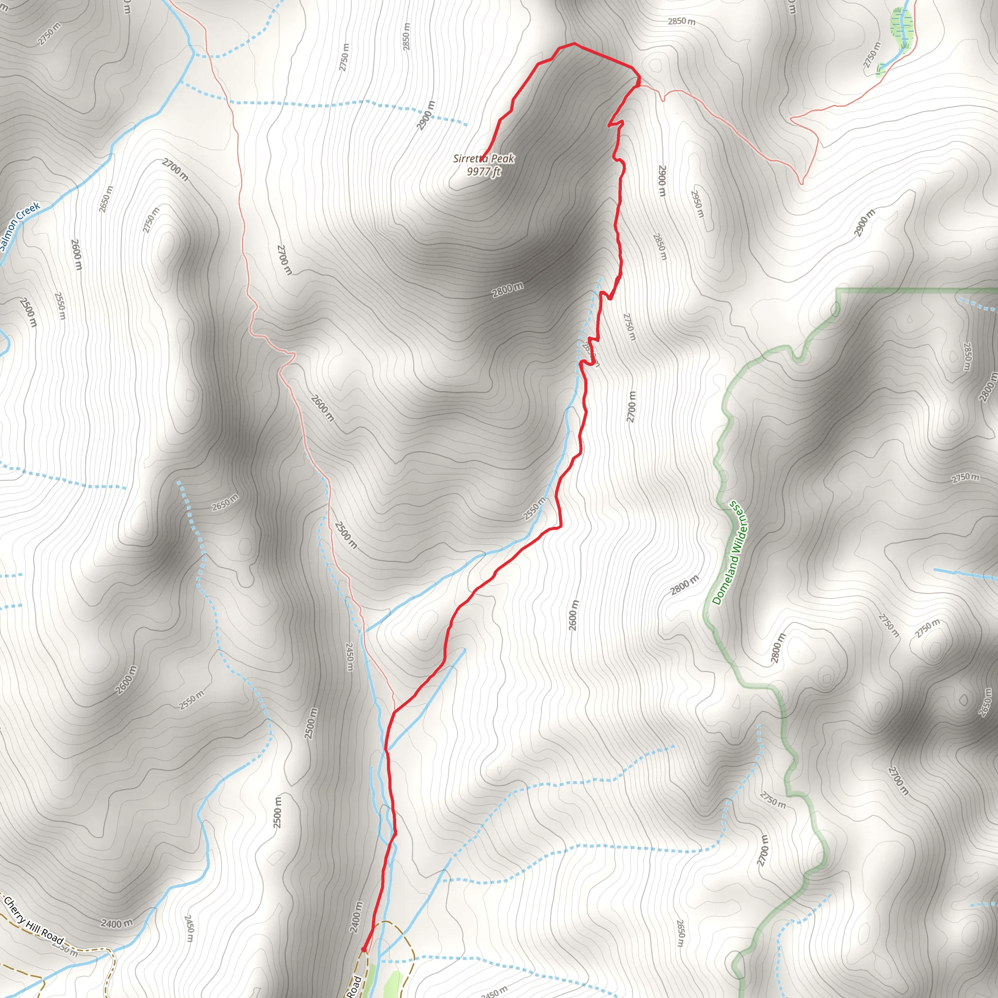 Sirretta Peak and Sirretta Pass Trail mobile static map