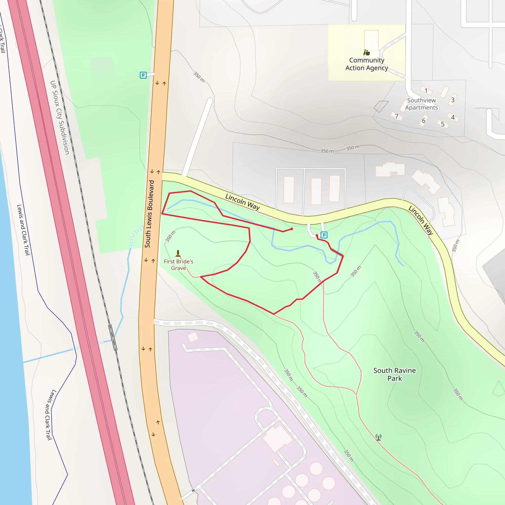 South Ravine Park Loop mobile static map