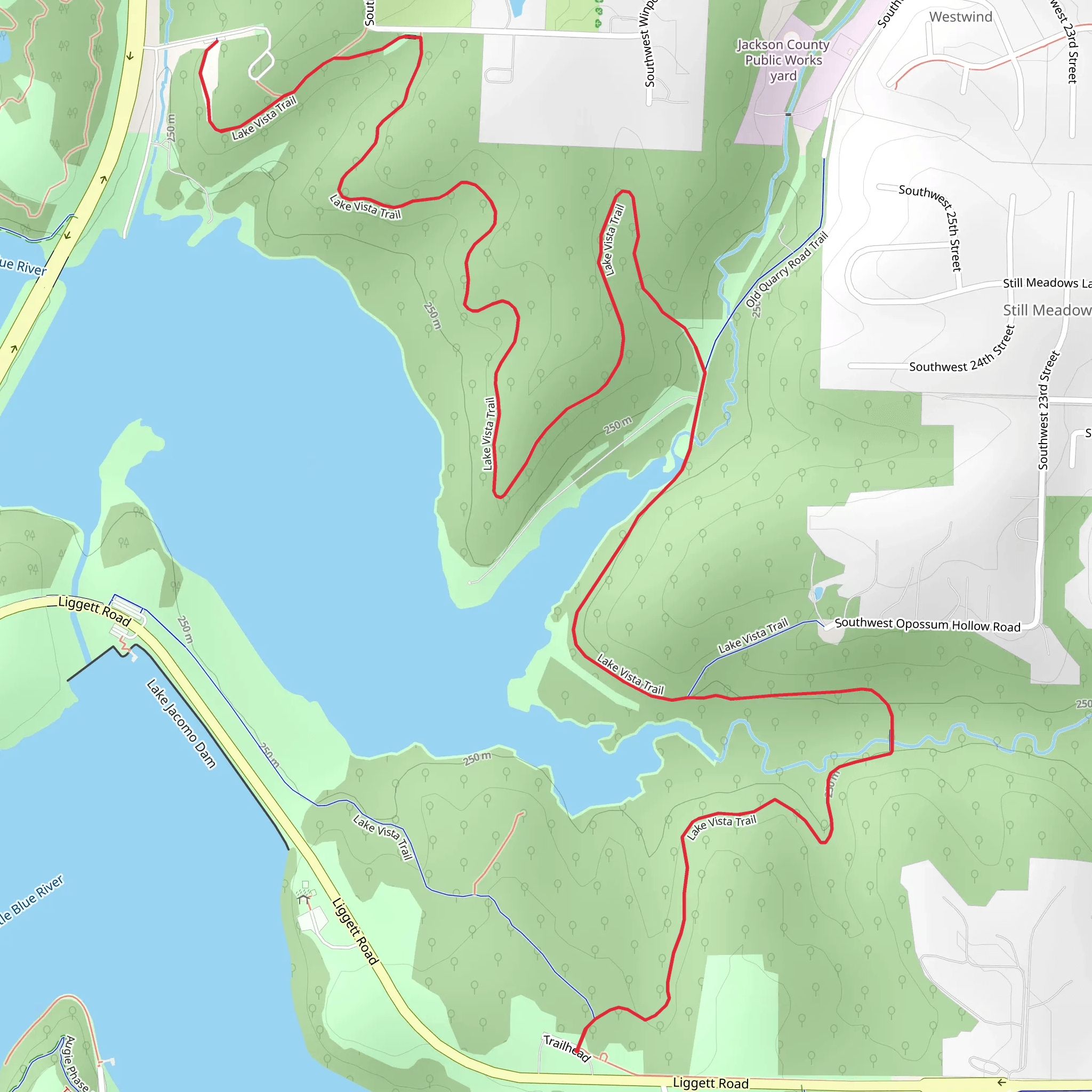 Lake Vista Trail mobile static map