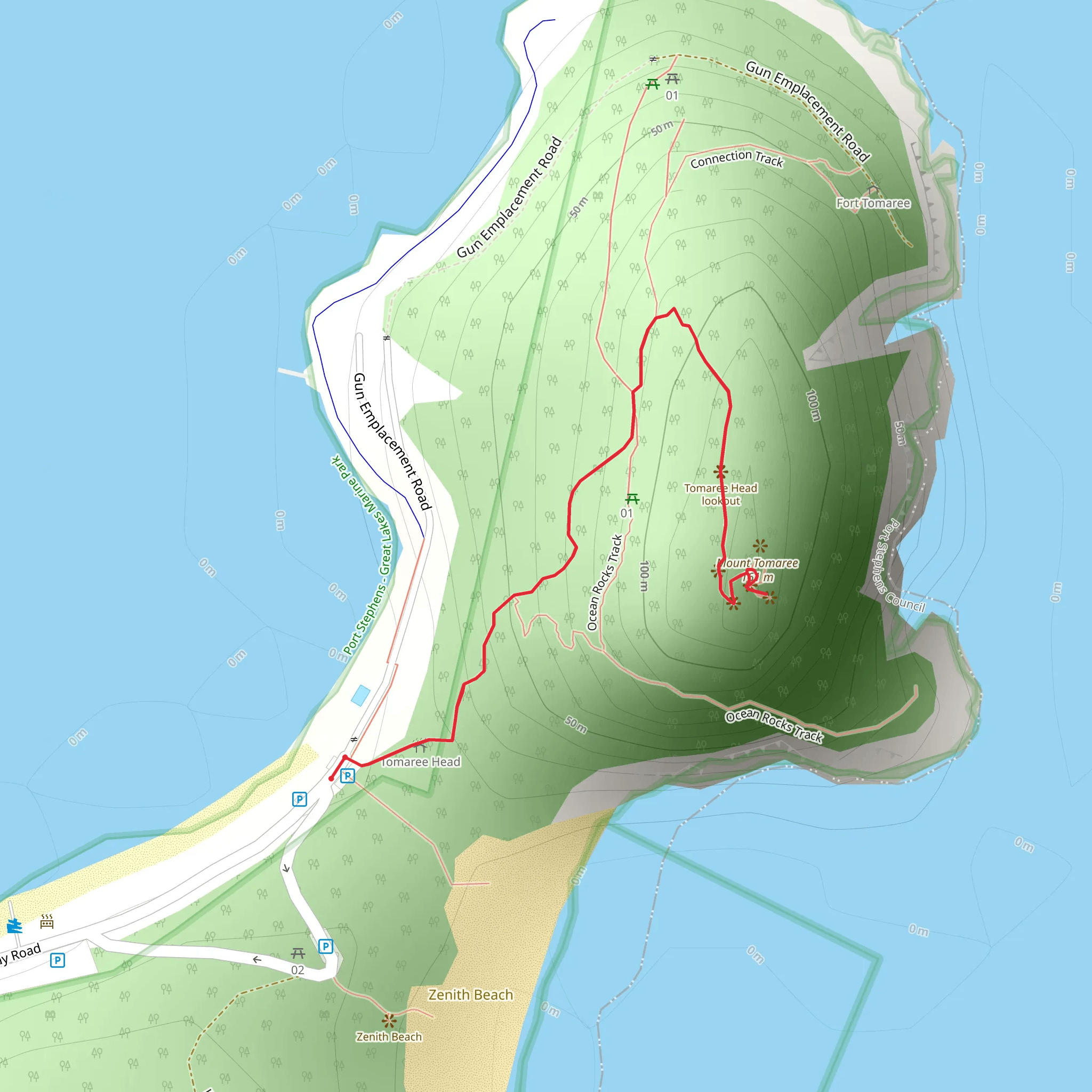 Tomaree Head Summit Walk mobile static map