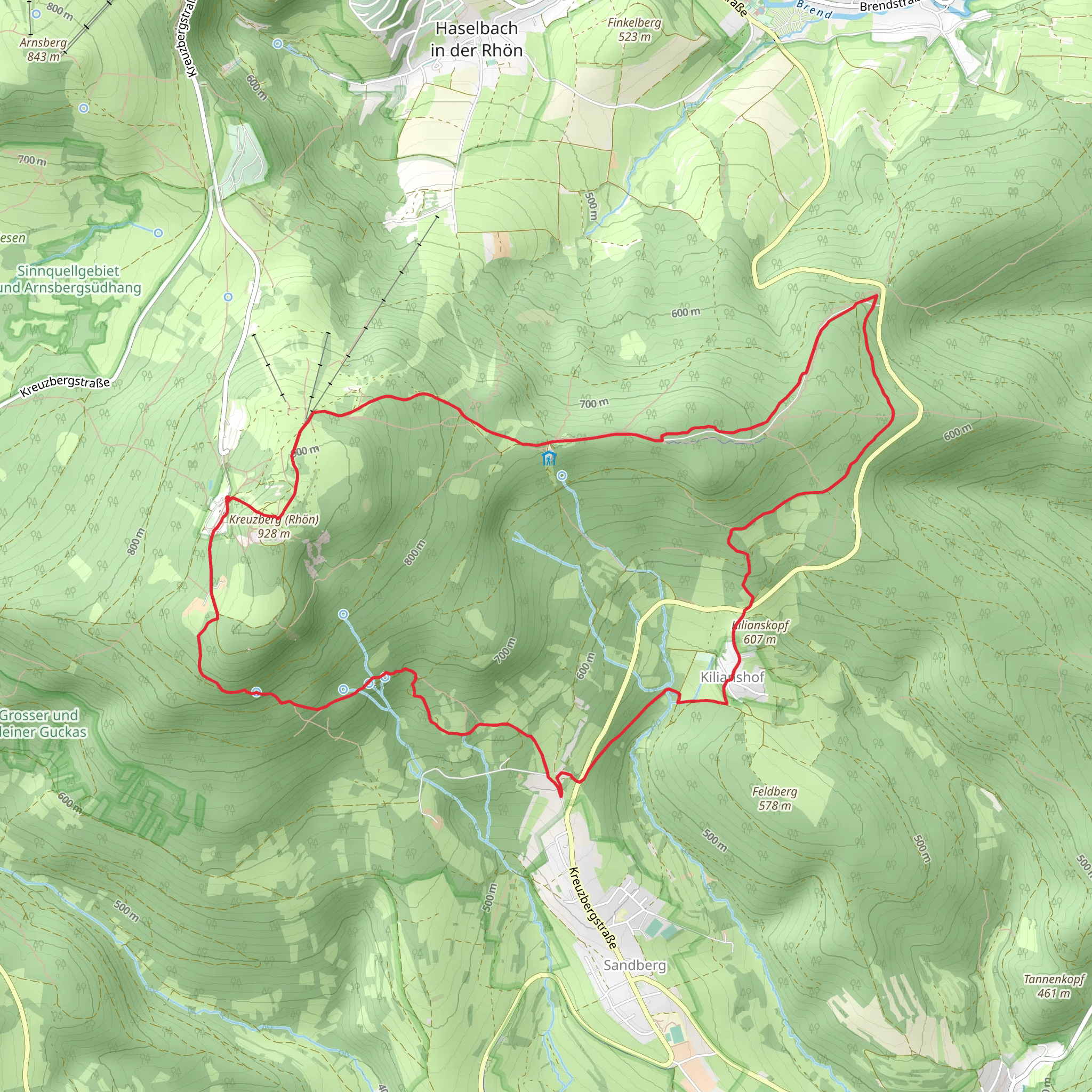Kreuzberg via Extratour Kreuzbergtour mobile static map