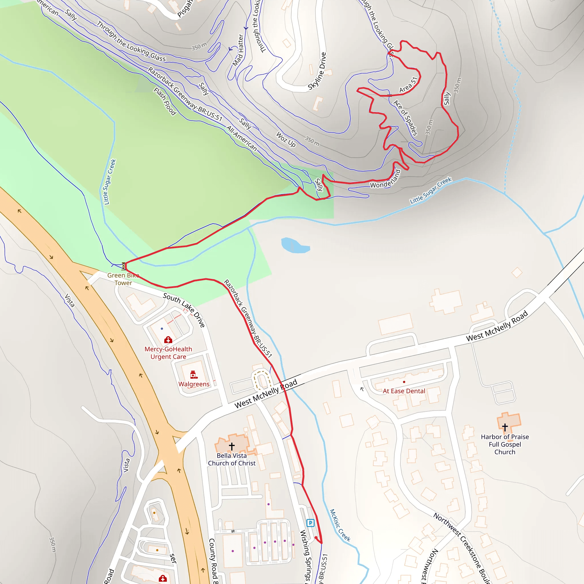 Razorback Regional Greenway Loop mobile static map