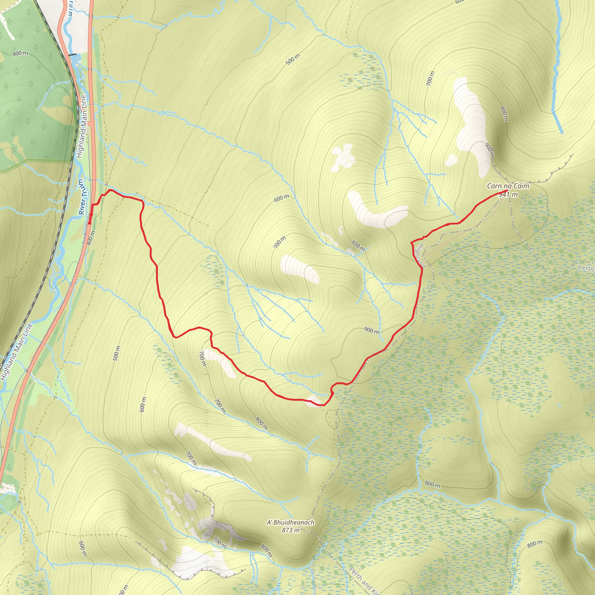 Càrn na Caim via South Top mobile static map