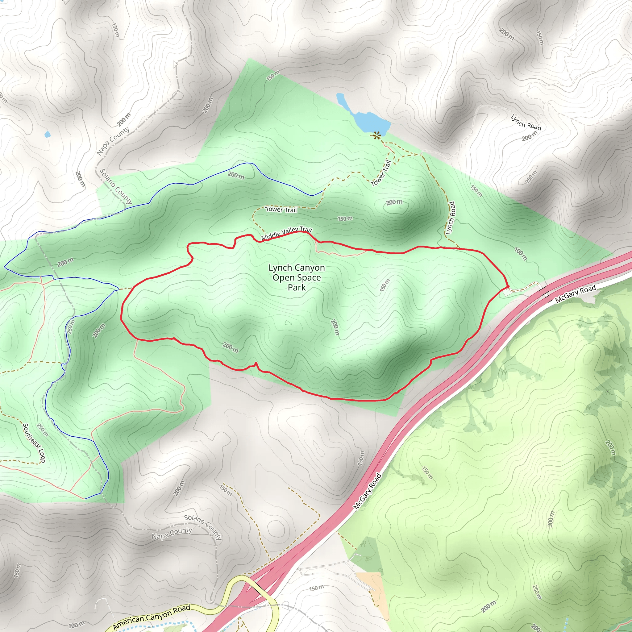 Middle Valley and Ken Poerner Loop Trail mobile static map