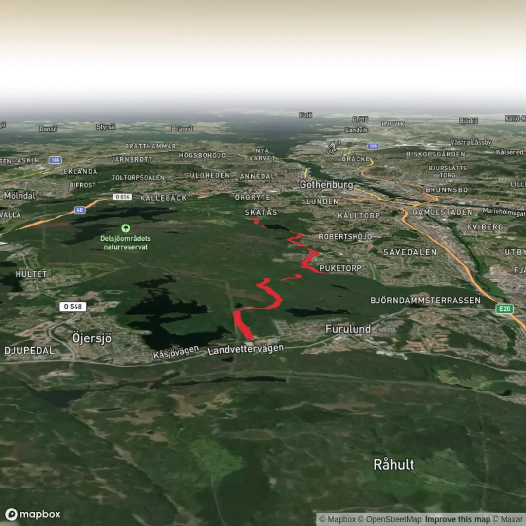 An image depicting the trail Bohusleden 25 and its surrounding area.