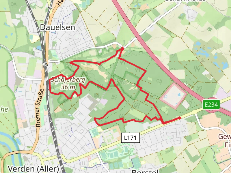 Dunengebiet und Halsetal Verden Neumuhlen Loop