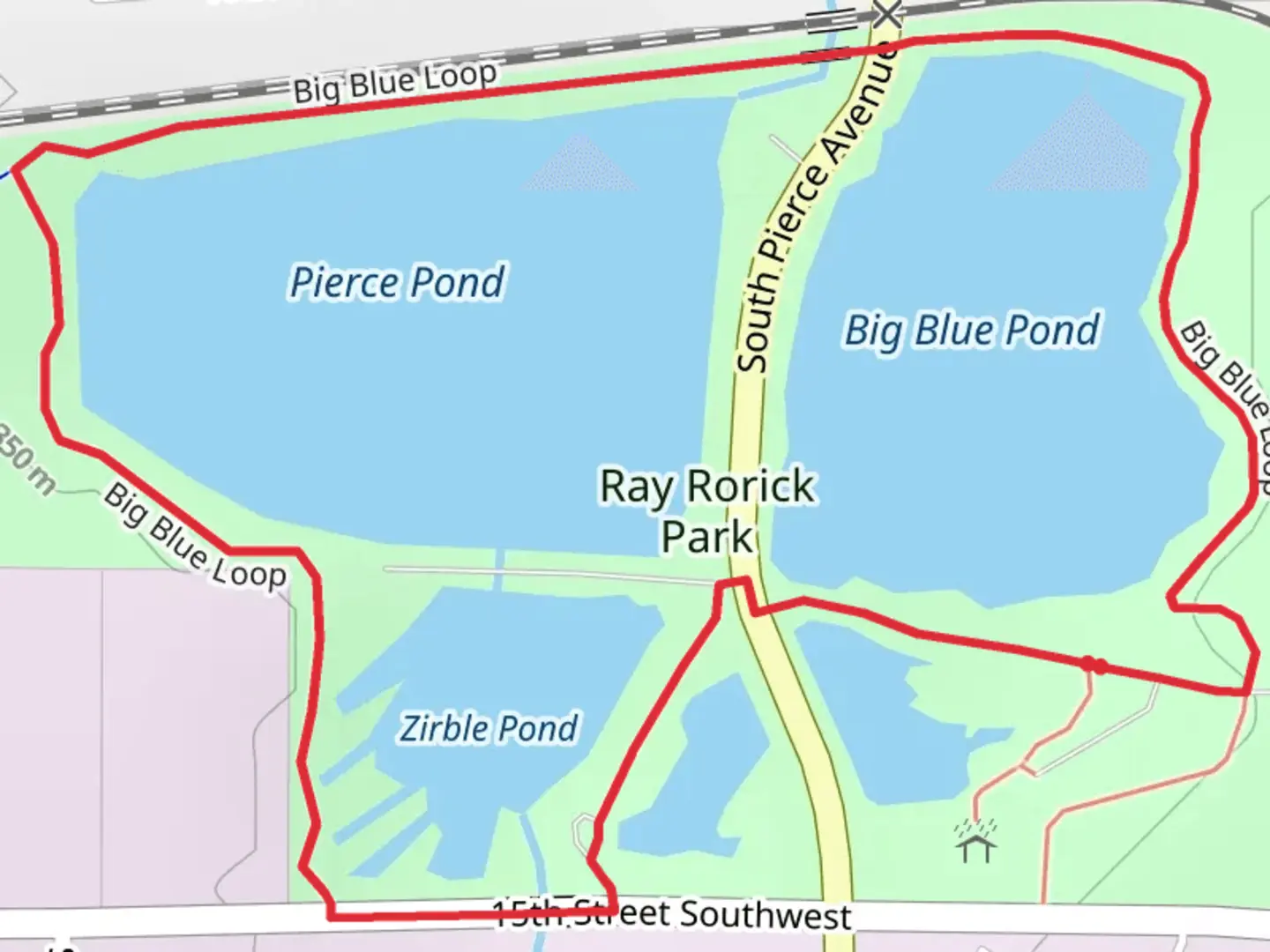 An image depicting the trail Big Blue Pond and Pierce Pond Loop and its surrounding area.