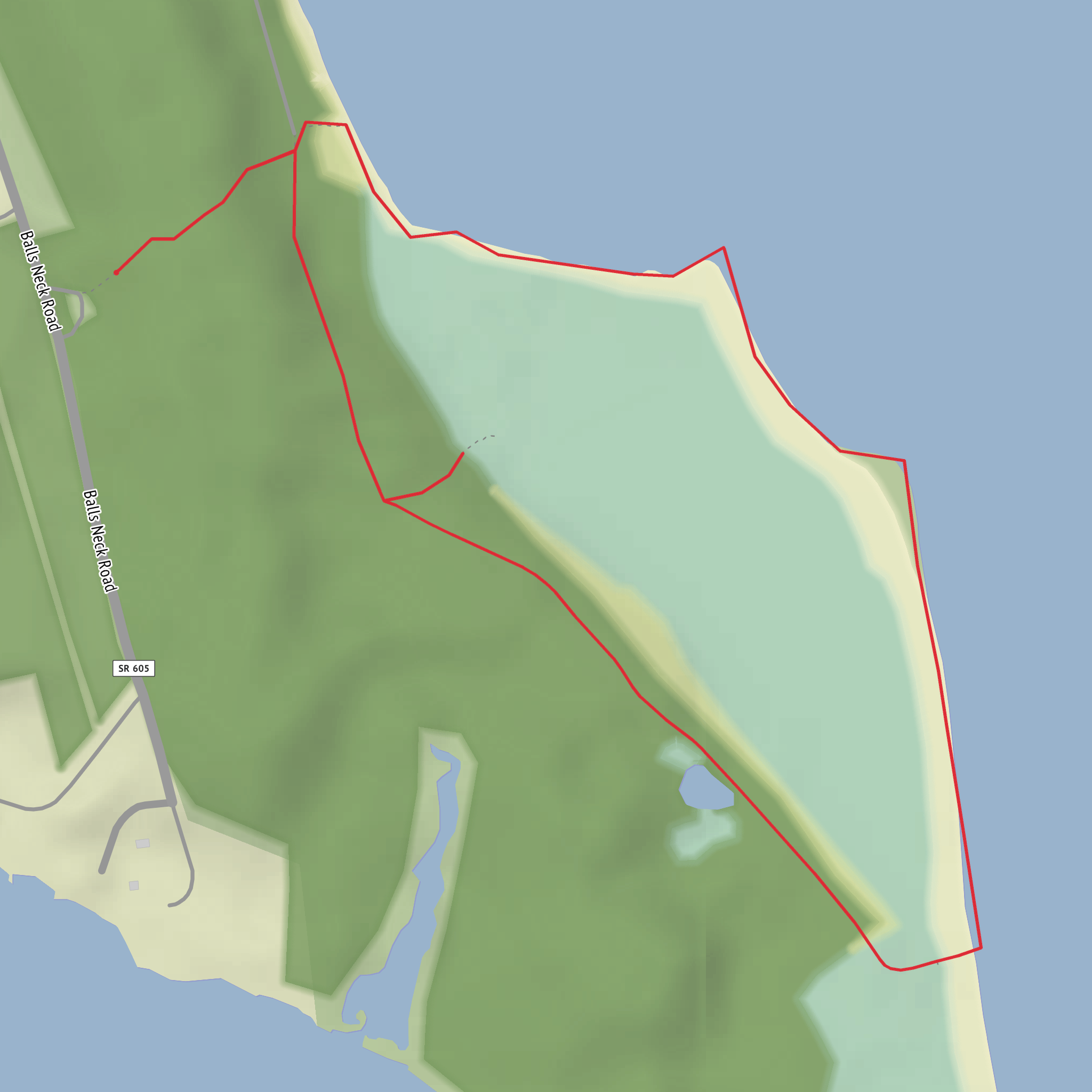 Hughlett Point Loop mobile static map