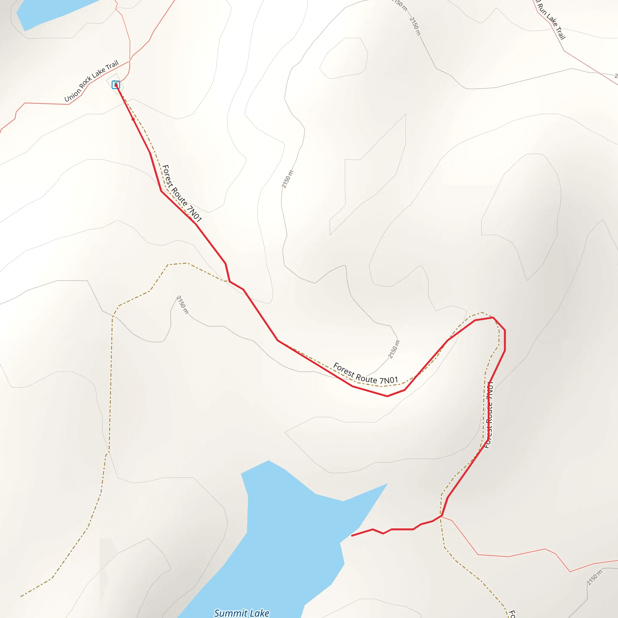 Summit Lake Trail mobile static map