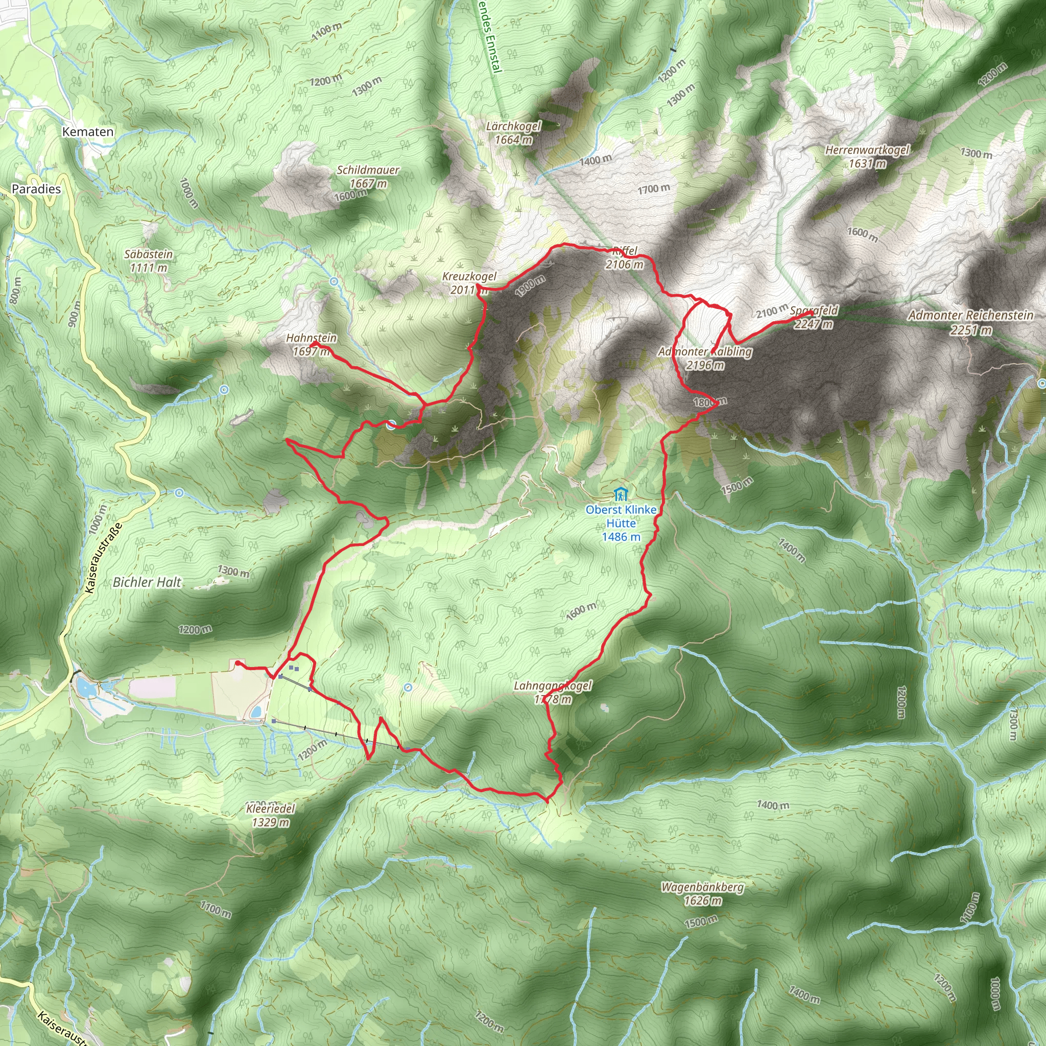 Sparafeld and Riffel Loop mobile static map