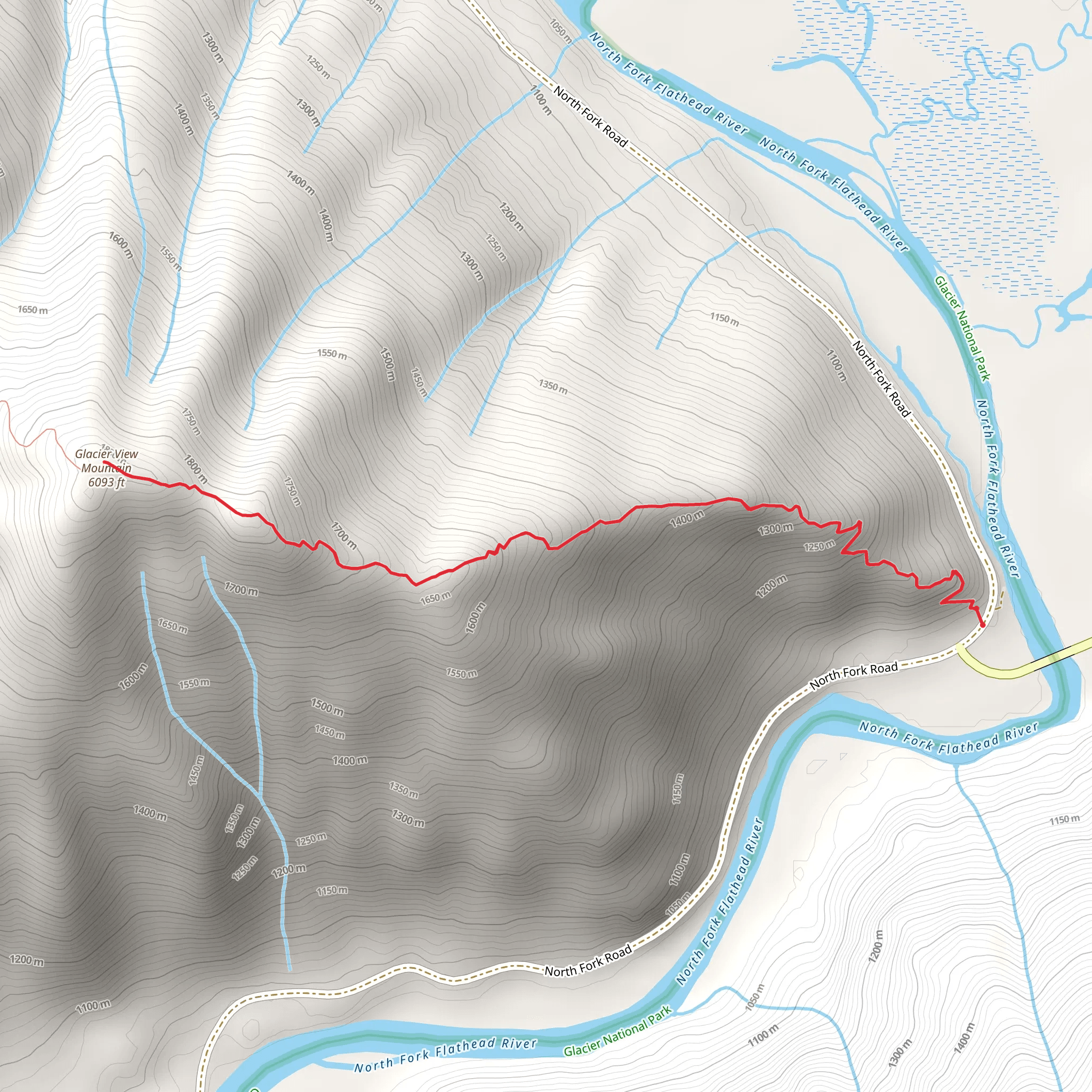 Glacier View Mountain via Demer's Ridge Trail mobile static map