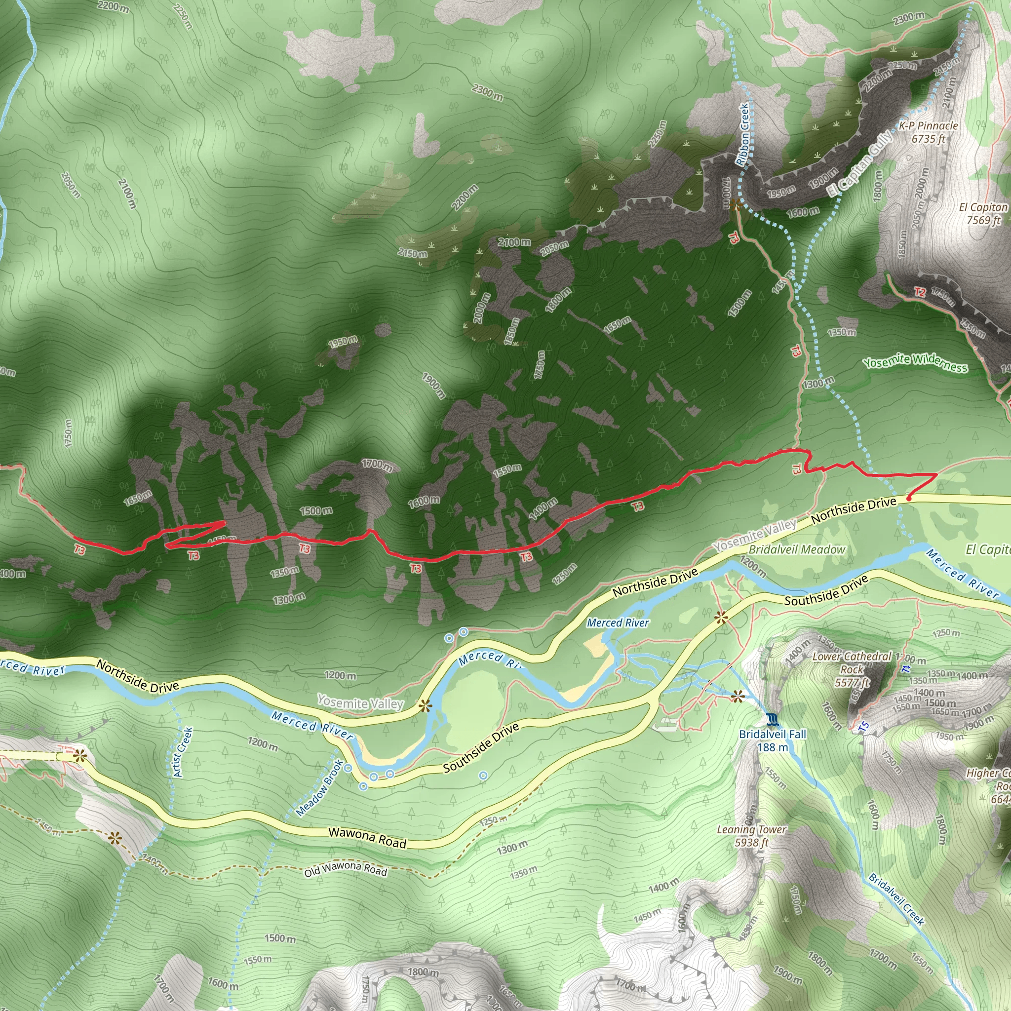 Old Big Oak Flat Road mobile static map